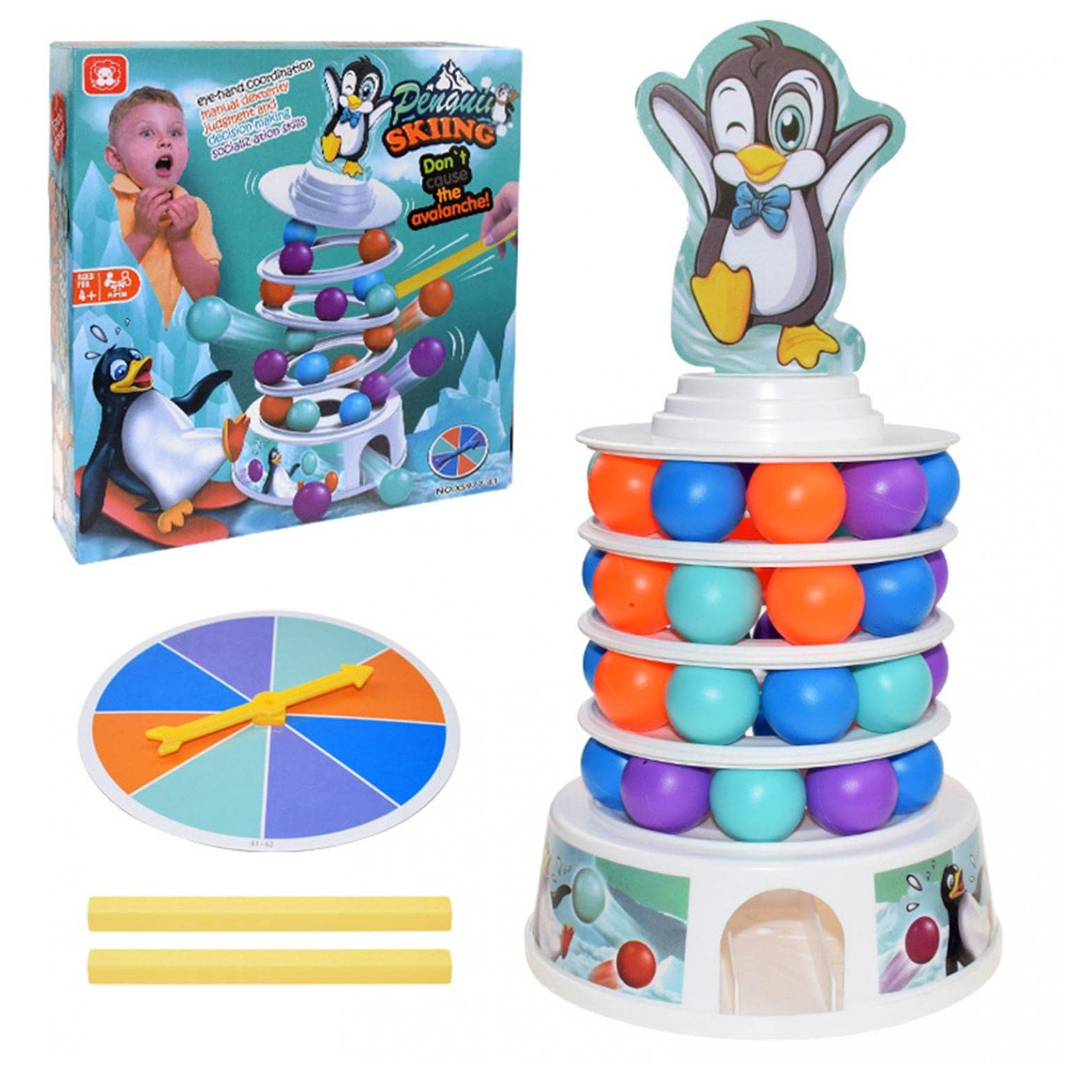 Penguin Skiing Tower Stacking Board Game for Kids - Fun Family Interactive Balance Game, Educational Fine Motor Skills Toy for Boys & Girls - Perfect for Indoor Play, Birthday Gifts & Classroom Activities