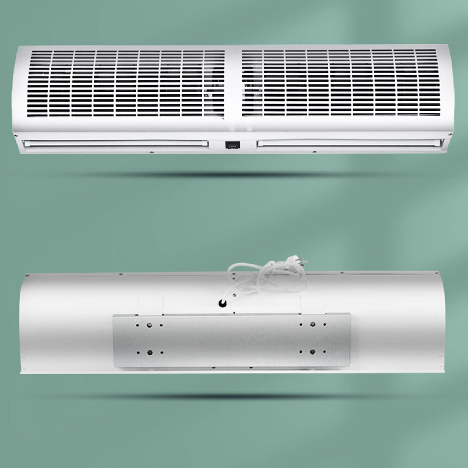 Commercial Air Curtain 24 Inch (60cm) - 2 Speed Industrial Grade White Alloy Housing with Push Button Switch for Restaurants, Warehouses & Retail Stores