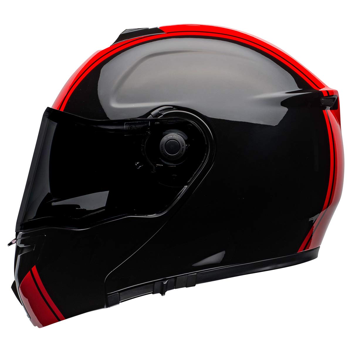 BELL SRT Modular Motorcycle Helmet (Ribbon Gloss Black/Red) - DOT Certified, Medium Size for Men & Women - Perfect for Street Biking, Commuting & Touring