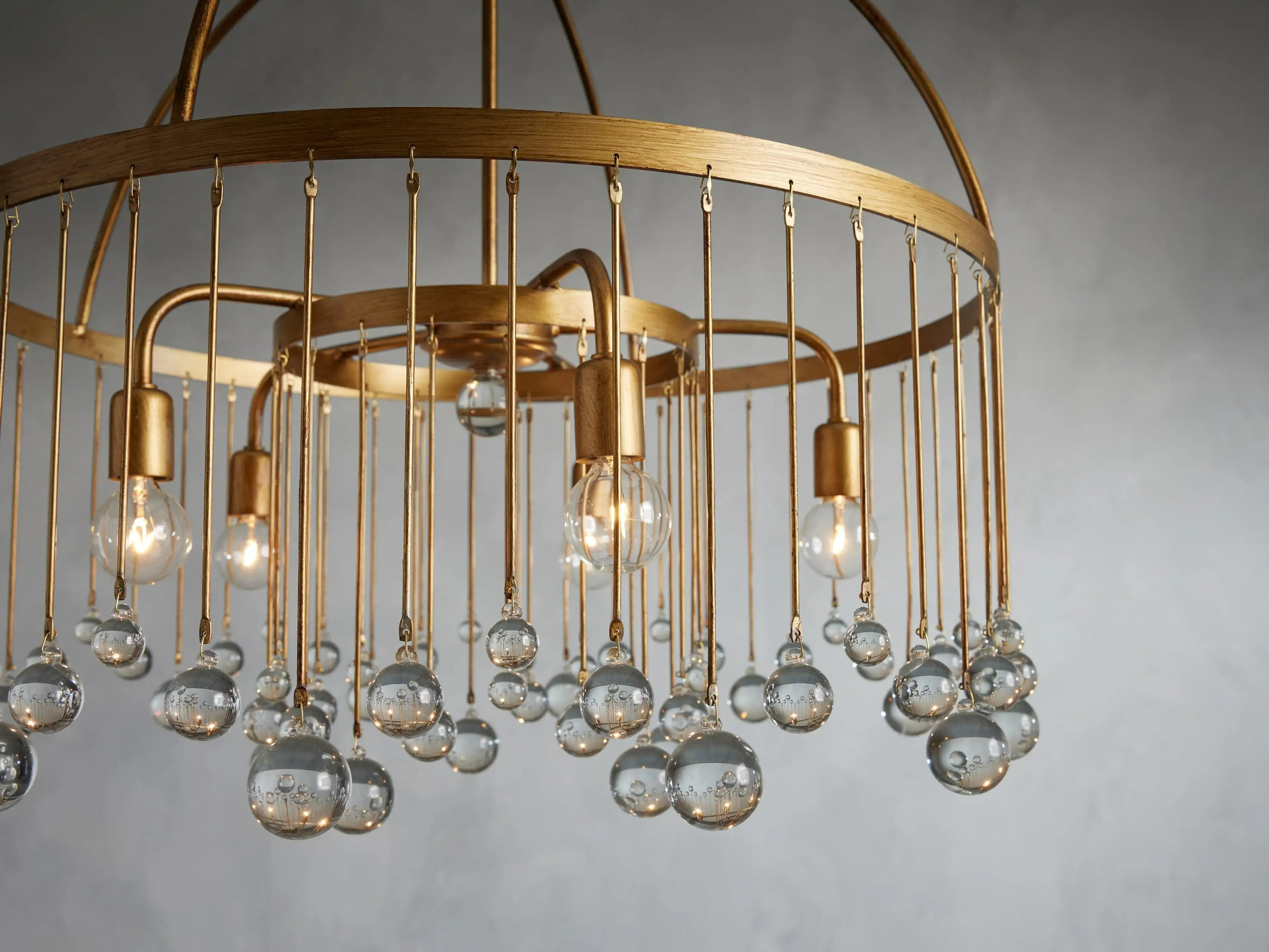 Aubrey Crystal Ball Round Chandelier - 5 Light or 8 Light Modern Ceiling Fixture for Dining Room, Living Room & Bedroom Lighting