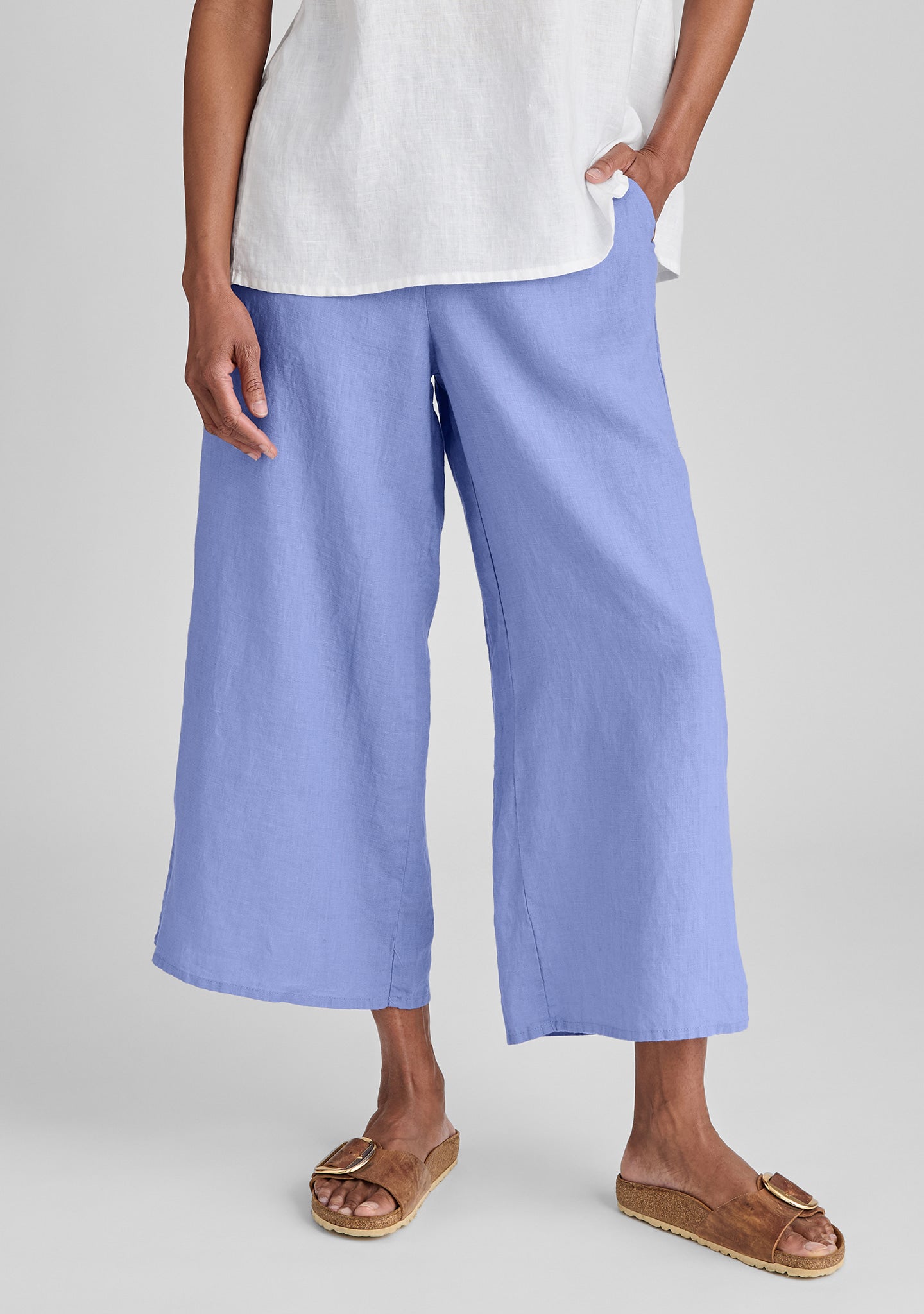 Sociable Flood Wide Leg Linen Pants for Women - Breathable Summer Casual Pants | Beach Vacation, Yoga, Lounge Wear