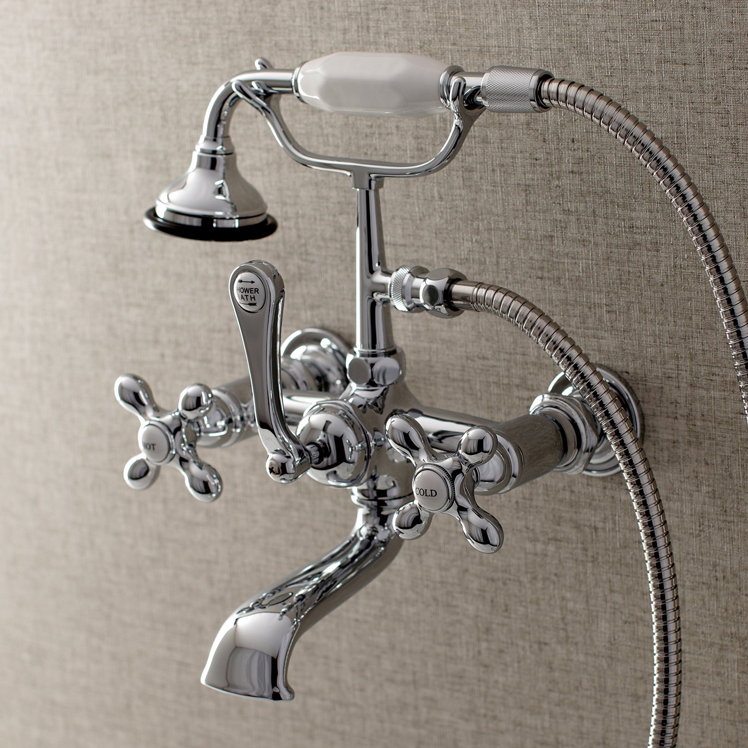 Kingston Brass AE558T1 Vintage Clawfoot Tub Faucet - 7 Inch Polished Chrome Finish for Bathroom Sink & Bathtub | Perfect for Antique & Classic Style Bathrooms