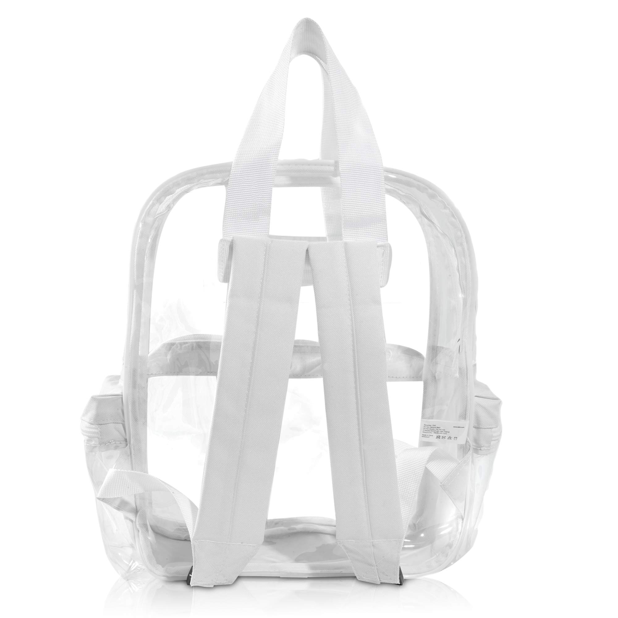 DALIX 50-Pack Clear Small Backpacks for School, Work & Travel - Wholesale Bulk Book Bags (White) - Perfect for Students, Teachers & Security Checkpoints