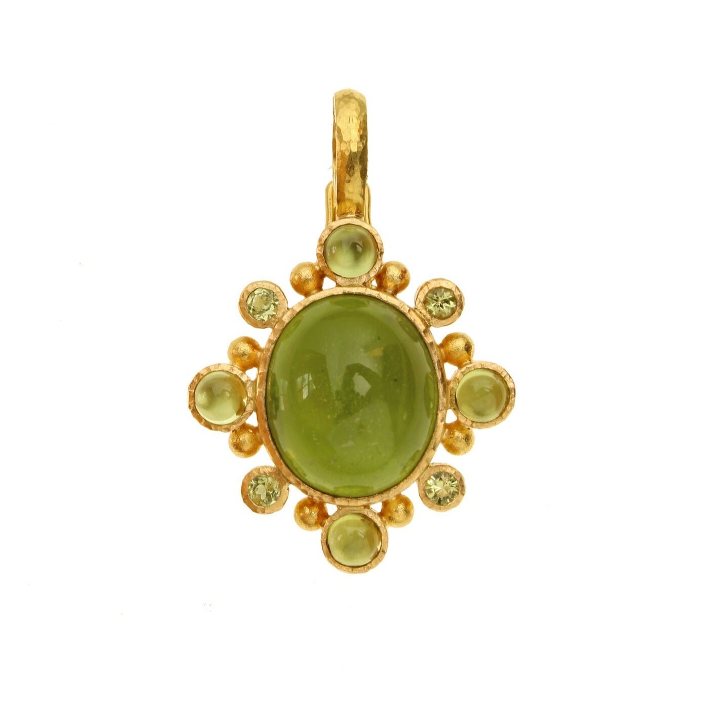 Elizabeth Locke Oval Peridot Pendant Necklace - 14K Gold Dainty Jewelry for Women, Elegant Green Gemstone Gift for Her - Perfect for Weddings, Anniversaries & Special Occasions