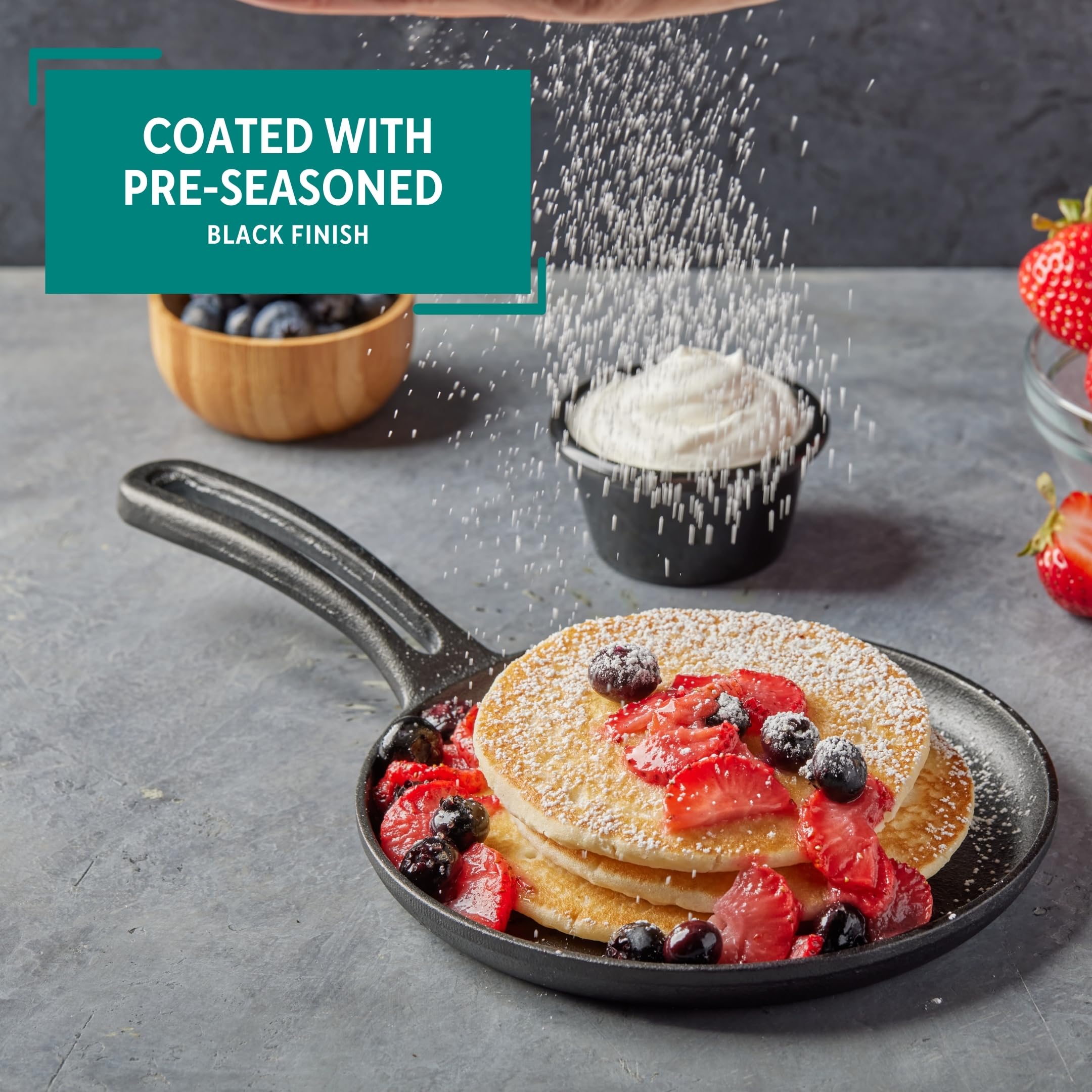6 Inch Cast Iron Preseasoned Mini Griddle - Perfect for Stovetop, Camping & Small Kitchen Cooking