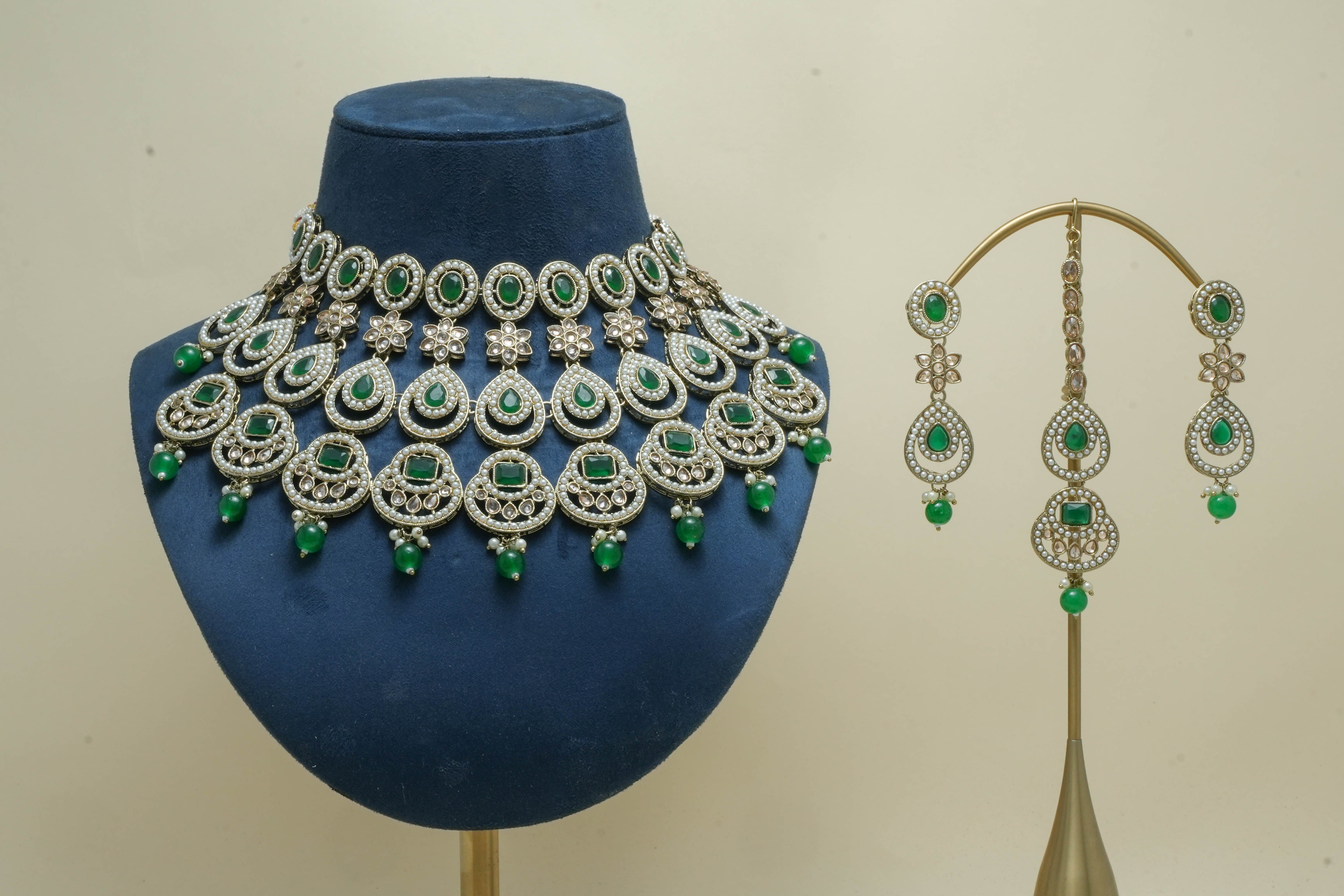 SONIA POLKI Full Set Jewelry - Elegant Indian Necklace & Earrings Set for Women | Perfect for Weddings, Parties & Festive Occasions