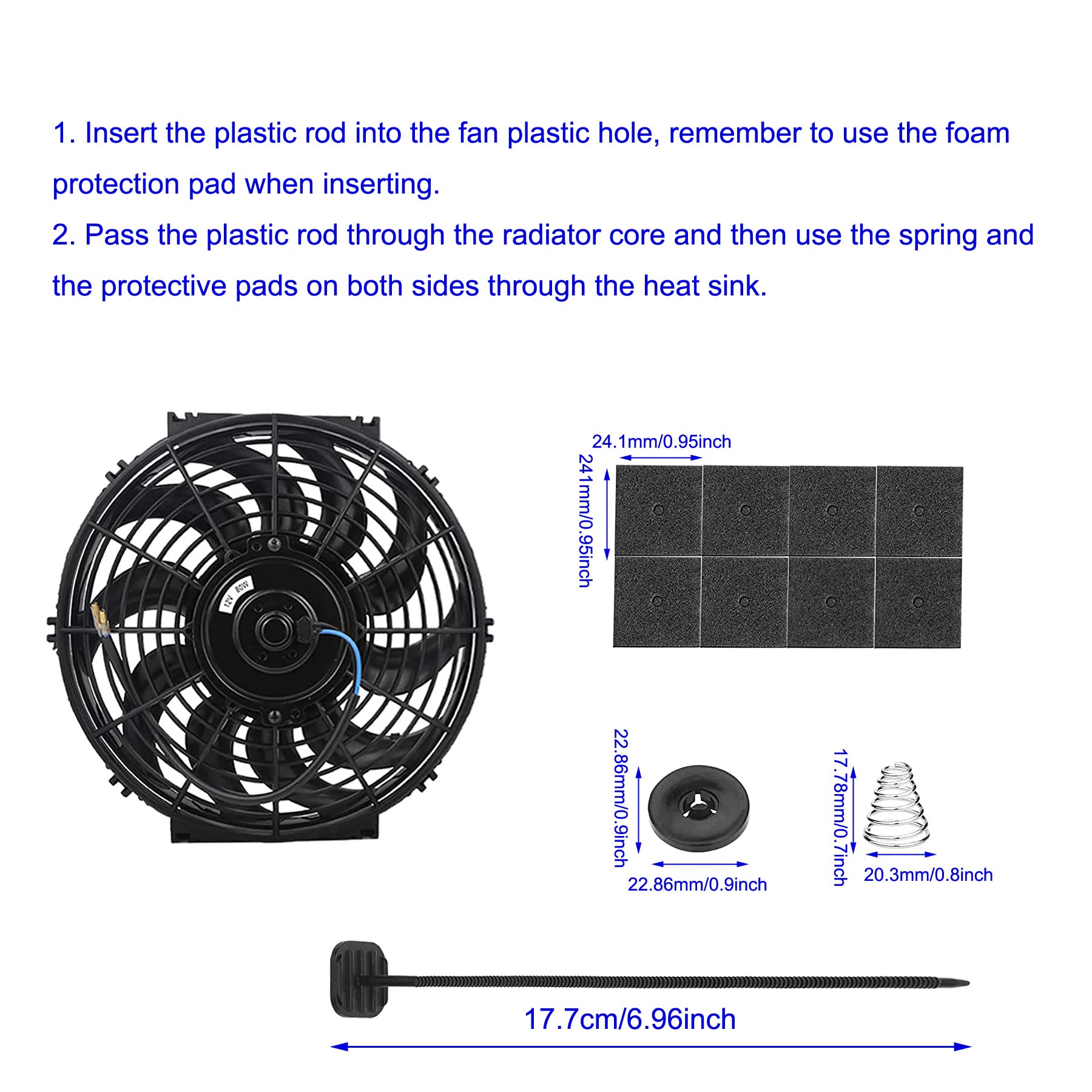 3 Sets Electric Radiator Fan Mounting Kit - Universal Fit for 7