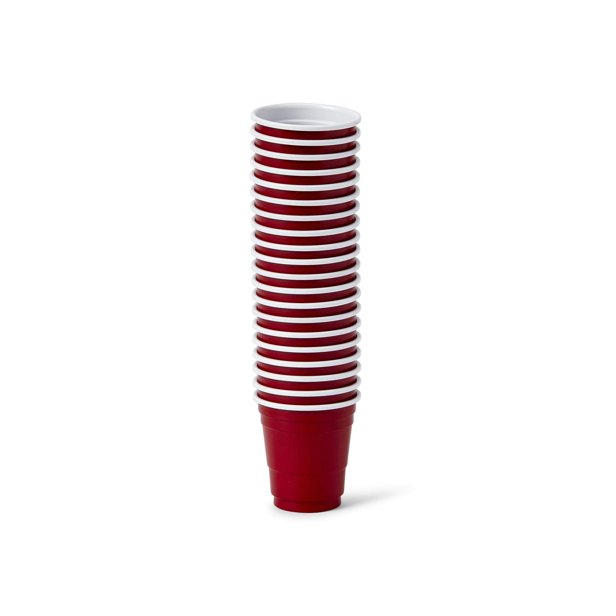 20 Pack 1.5 oz Acrylic Shot Glasses - Red Plastic Party Cups for Drinking, Tasting & Sampling - Disposable Beverage Ware for Birthday Parties, Weddings, Poolside Events & Games - Perfect for Cocktails, Beer, Liquor & Wine Tasting