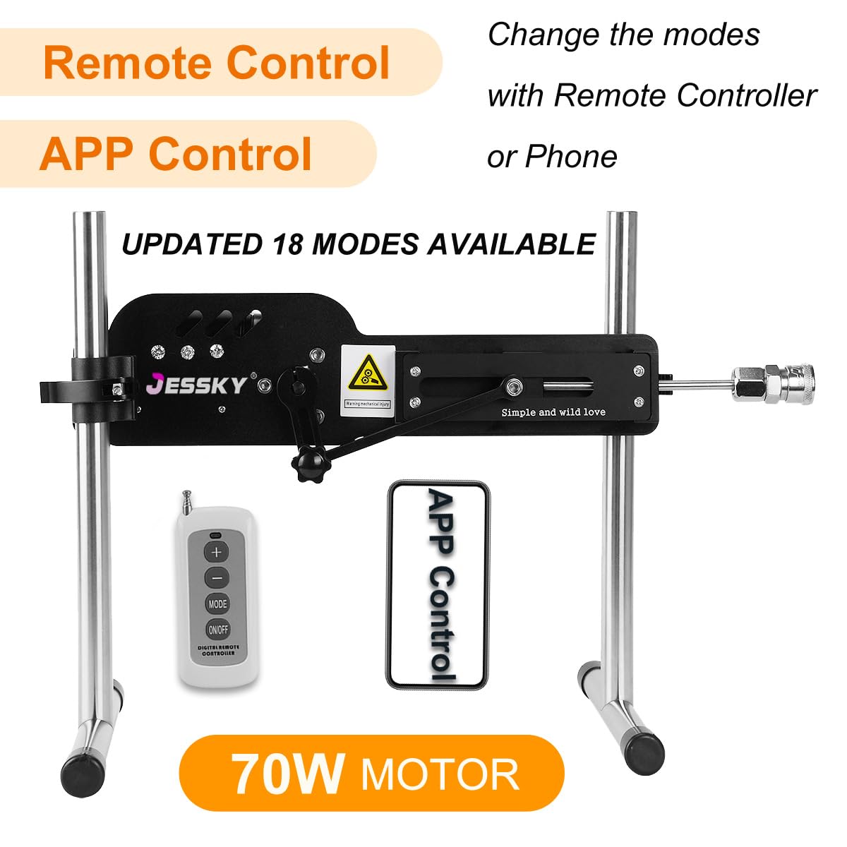 Premium Sex Machine for Couples & Solo Play - Adjustable Thrusting Love Machine with APP/Remote Control, 3 Attachments (For Women & Men) - Perfect for Bedroom Fun, BDSM & Spicing Up Relationships