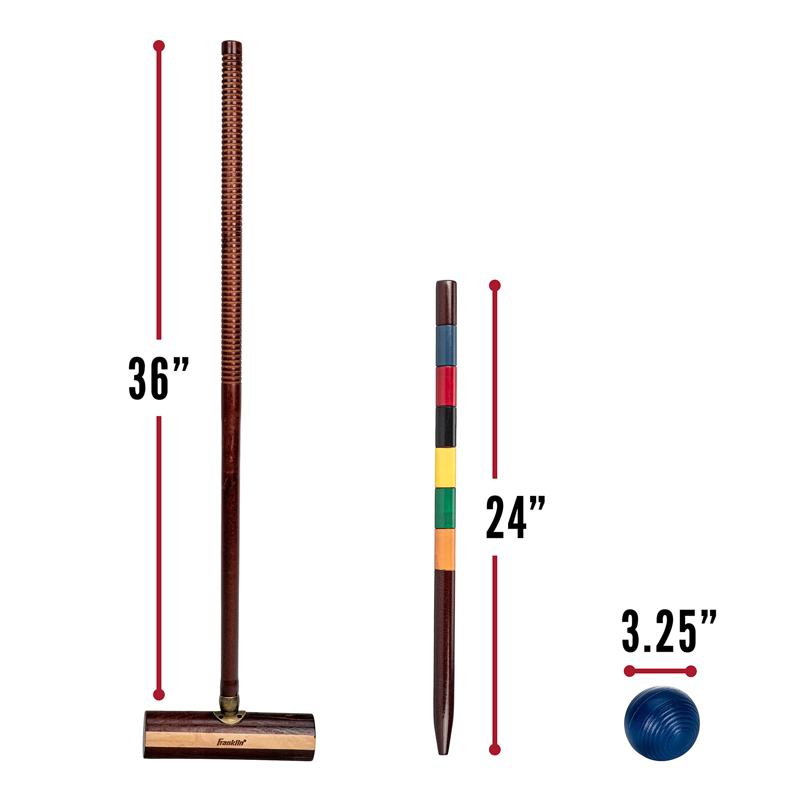 Franklin Sports Expert 6 Player Croquet Set - Premium Wooden Croquet Game for Adults & Kids - Perfect for Backyard, Lawn, Garden, and Outdoor Family Fun