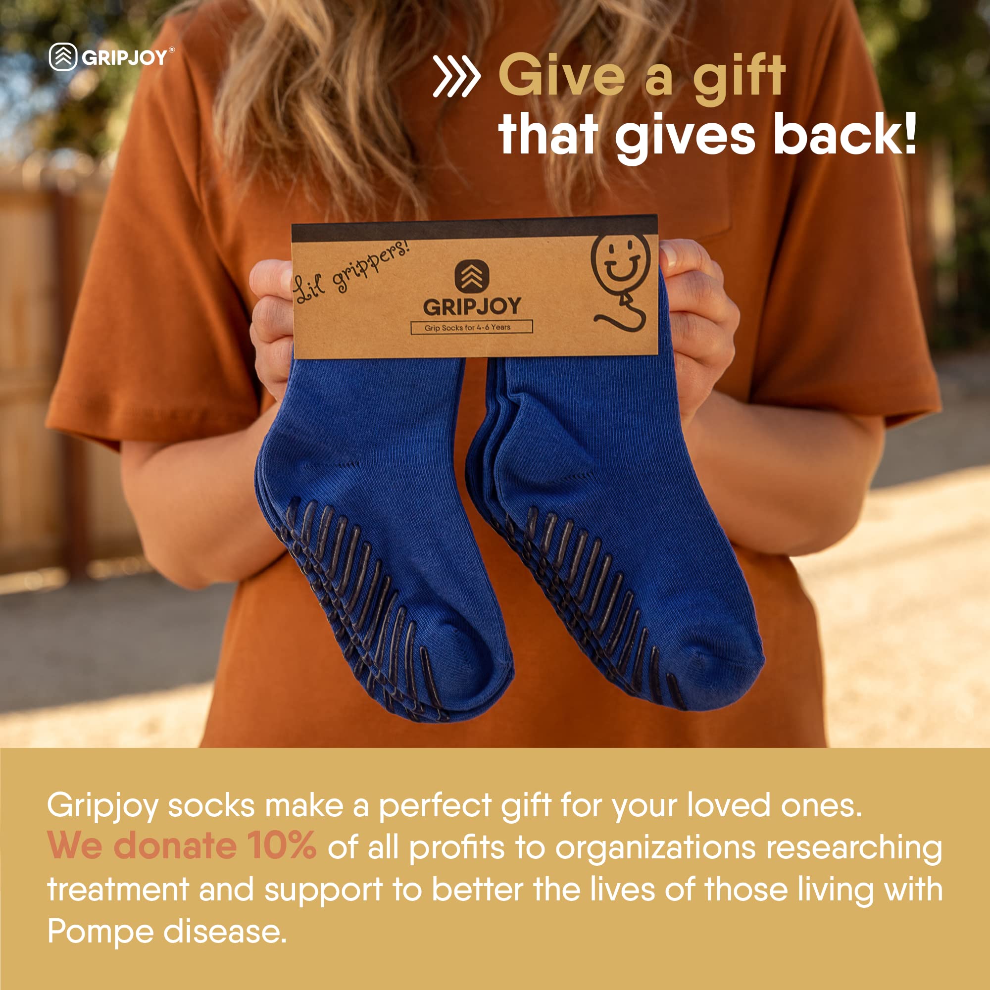 Gripjoy Non-Slip Toddler Socks with Grippers - 4 Pairs of Anti-Slip Baby Socks for Boys & Girls - Perfect for Playtime, Daycare, and Hardwood Floors