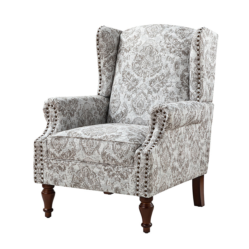Felix Upholstered Wingback Armchair with Spindle Legs - Comfortable Living Room Chair for Reading & Relaxing - Perfect for Home Office, Bedroom or Lounge Area