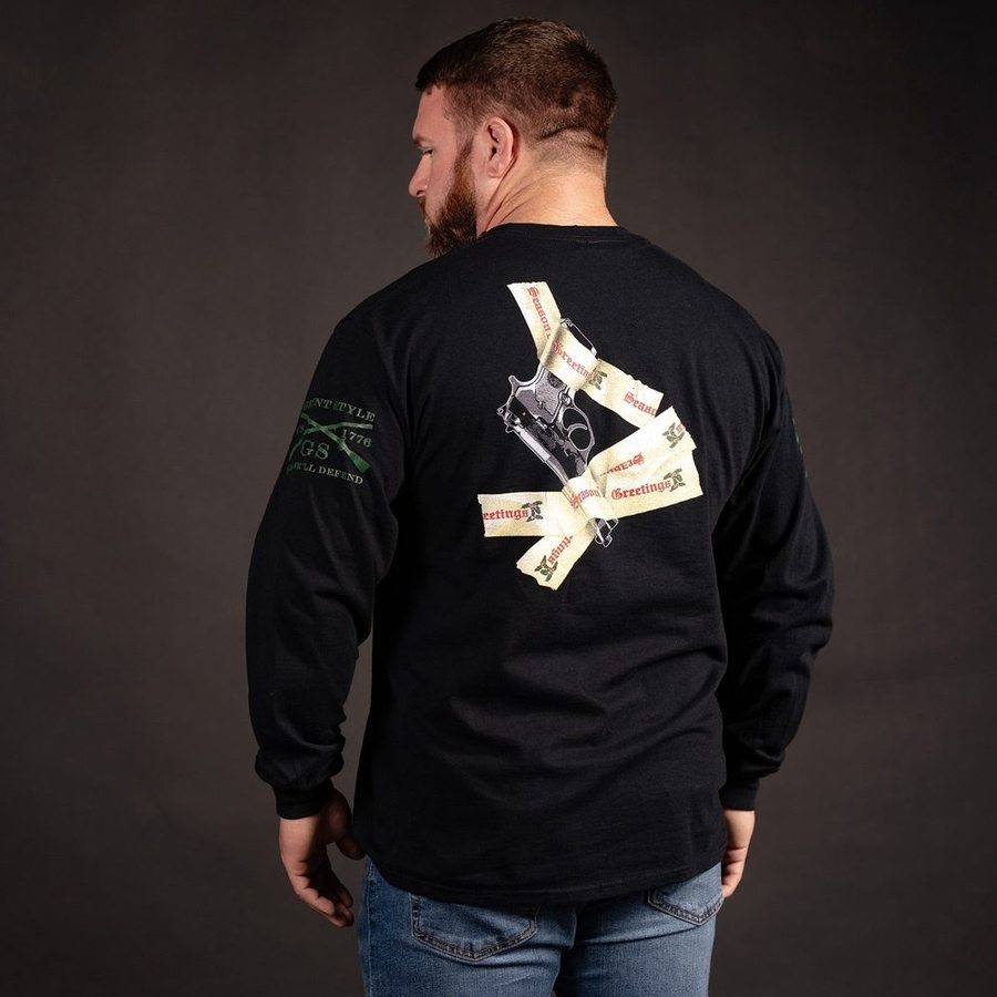 Yippie Ki Yay 2.0 Black Long Sleeve T-Shirt - Casual Wear & Street Style Fashion for Men