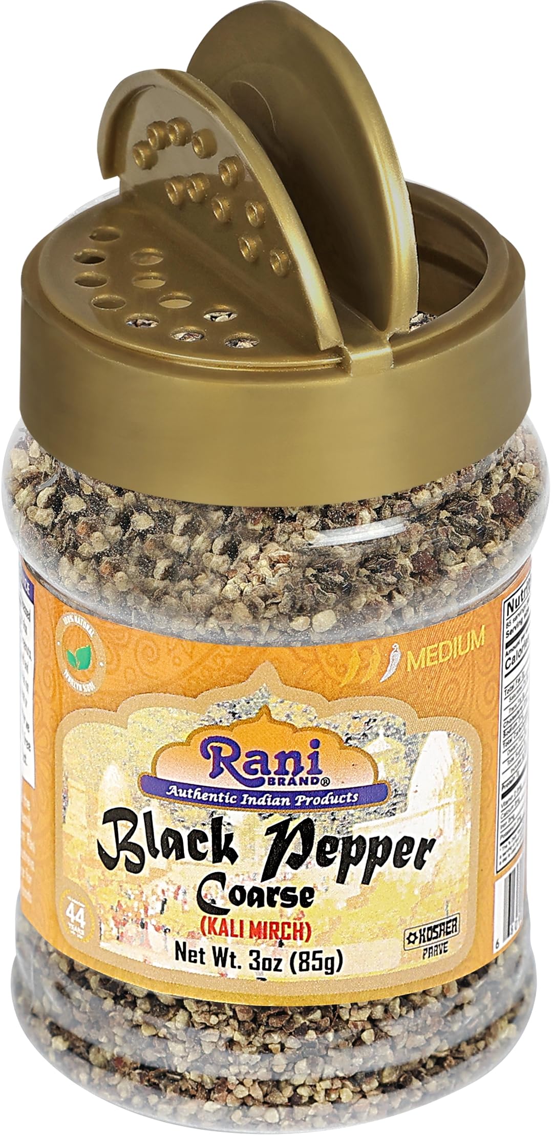 Premium Coarse Ground Black Pepper 28 Mesh (Table Grind) 3oz (85g) - All Natural, Vegan, Gluten-Free, Non-GMO, Kosher - Product of Vietnam - Perfect for Steaks, Salads & Home Cooking