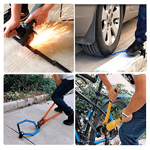 Heavy Duty Anti-Theft Folding Bike Lock - Compact Steel Bicycle Lock for Bike, Scooter & Motorcycle - Professional Secure Chain Lock for Outdoor Cycling, Commuting & Parking