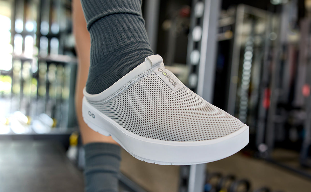 Women's OOcoozie Sport Mule Slip-On Shoes - Lightweight Comfortable Gray Walking Shoes for Women - Perfect for Running, Gym, Travel & Casual Wear