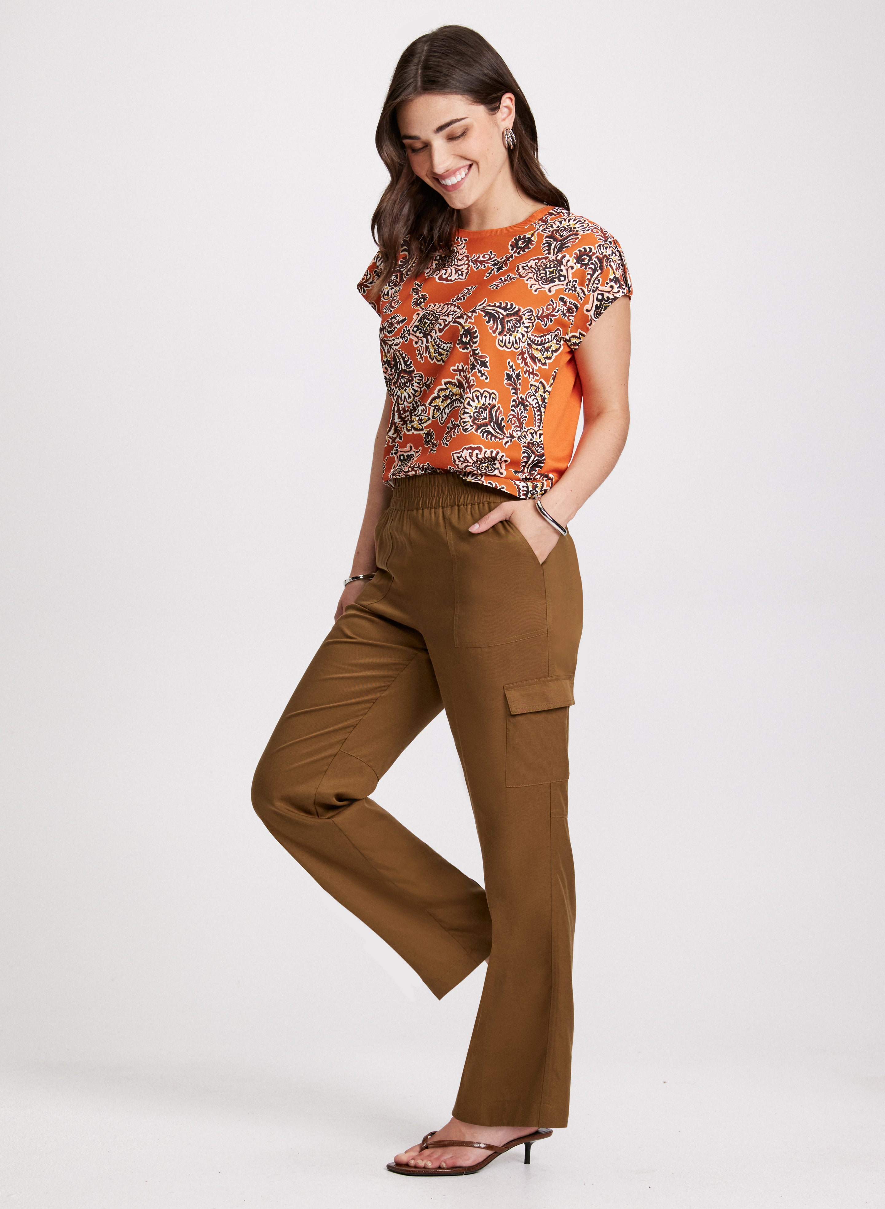 Stylish Cap Sleeve Tops & Trendy Cargo Pants for Women | Casual Outfit Set | Perfect for Streetwear, Workout & Everyday Fashion