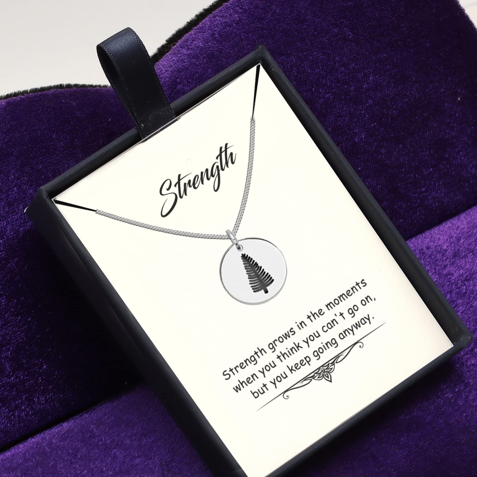 LeCalla 925 Sterling Silver Pine Tree Charm Necklace - Handmade Woodland Jewelry for Women - Christmas Gift for Her - Strength Symbol Pendant for Everyday Wear & Special Occasions