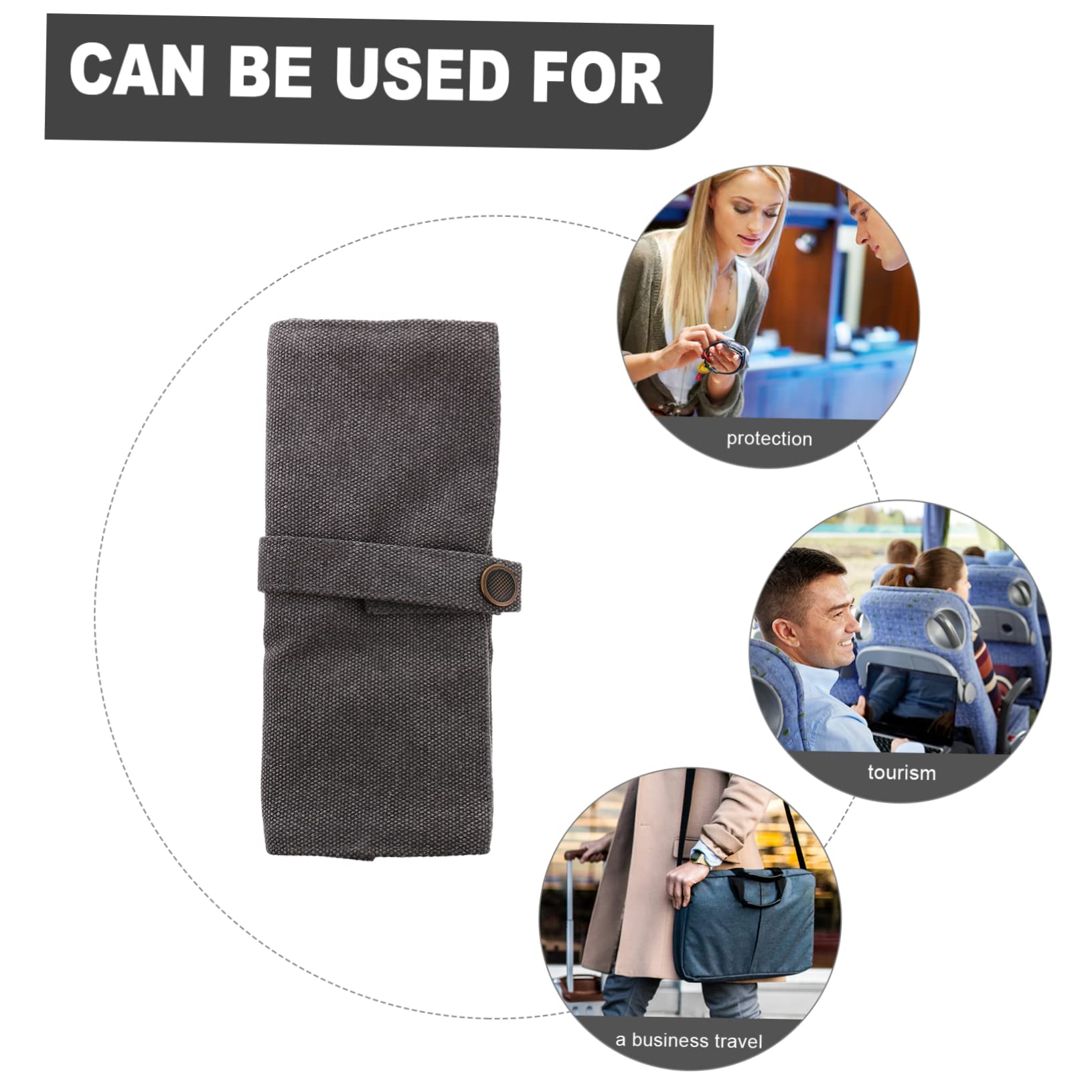 TENDYCOCO 3-Piece Watch Storage Organizer Bag with Hidden Compartment - Waterproof Travel Tote for Women, Jewelry Roller & Smartwatch Case - Perfect for Vacuum Sealing, Air Travel & Daily Organization (Grey Canvas)