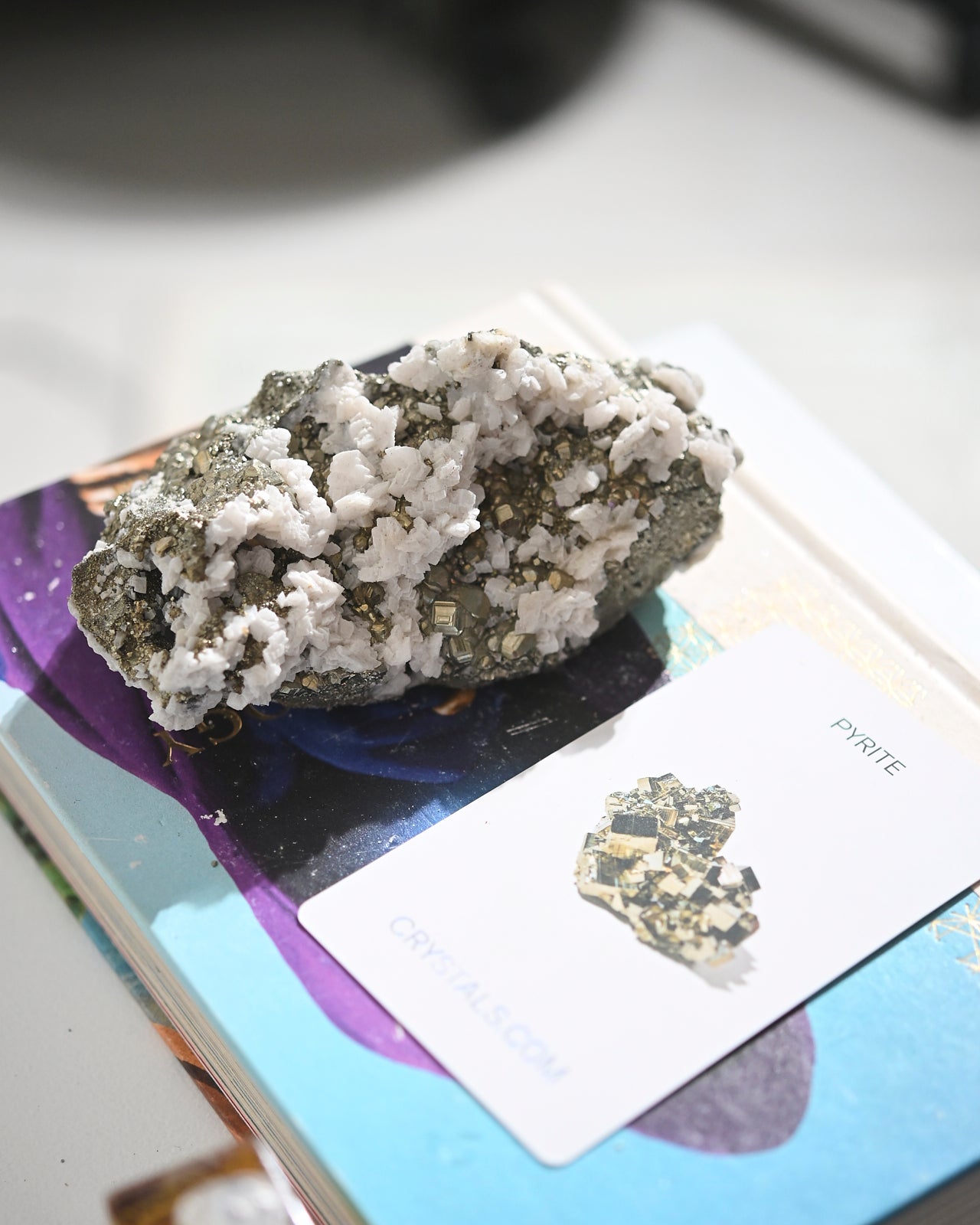 Natural Pyrite and Calcite Crystal Cluster - Raw Mineral Specimen for Home Decor, Meditation & Healing | Feng Shui, Gift Idea, Collection Display