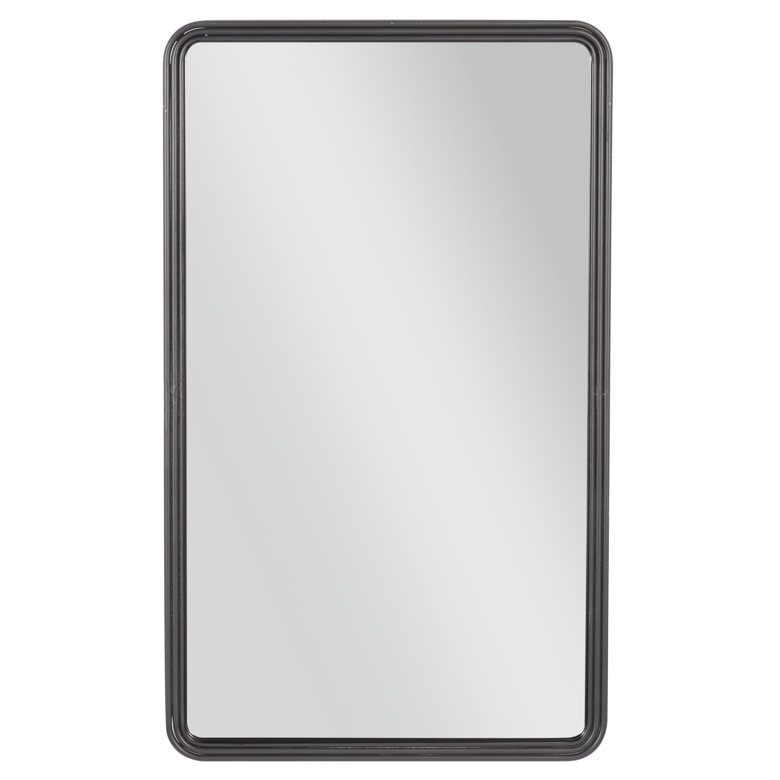 Deco 79 Modern Black Metal Wall Mirror 24x40 Inches - Framed Entryway Mirror for Hallway, Living Room & Bedroom - Durable Wall Mounted Mirror for Home Decor & Interior Design