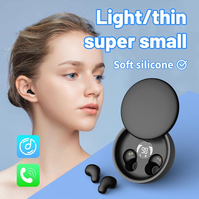 Mini Invisible Bluetooth Earbuds - Wireless Earbuds with Premium Sound, Auto Pairing, Ergonomic Design for Gym, Running & Work Calls | Noise Cancelling Earbuds for Commuting & Travel