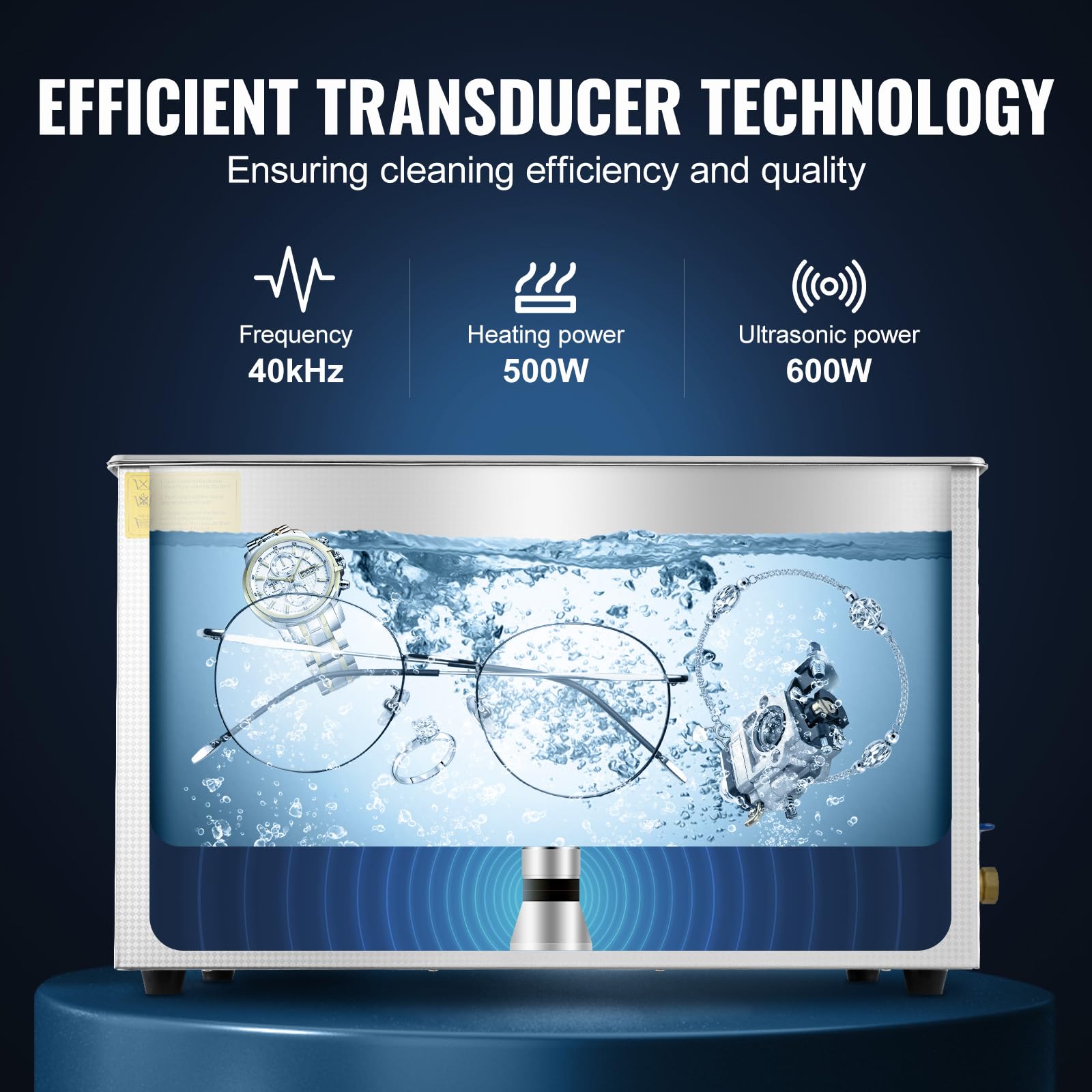 VEVOR 30L Industrial Ultrasonic Cleaner with Digital Timer & Heater, 40kHz 1100W Professional Large Ultrasonic Cleaning Machine for Wrench Tools, Metal Parts, Dental Instruments - Perfect for Automotive Repair, Jewelry Cleaning & Laboratory Equipment Maintenance