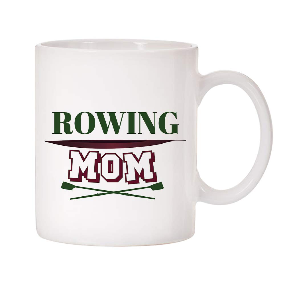 Premium 11oz Ceramic Coffee Mug for Rowing Enthusiasts & Moms - Ideal for Hot Drinks, Gifts & Family Sports Events
