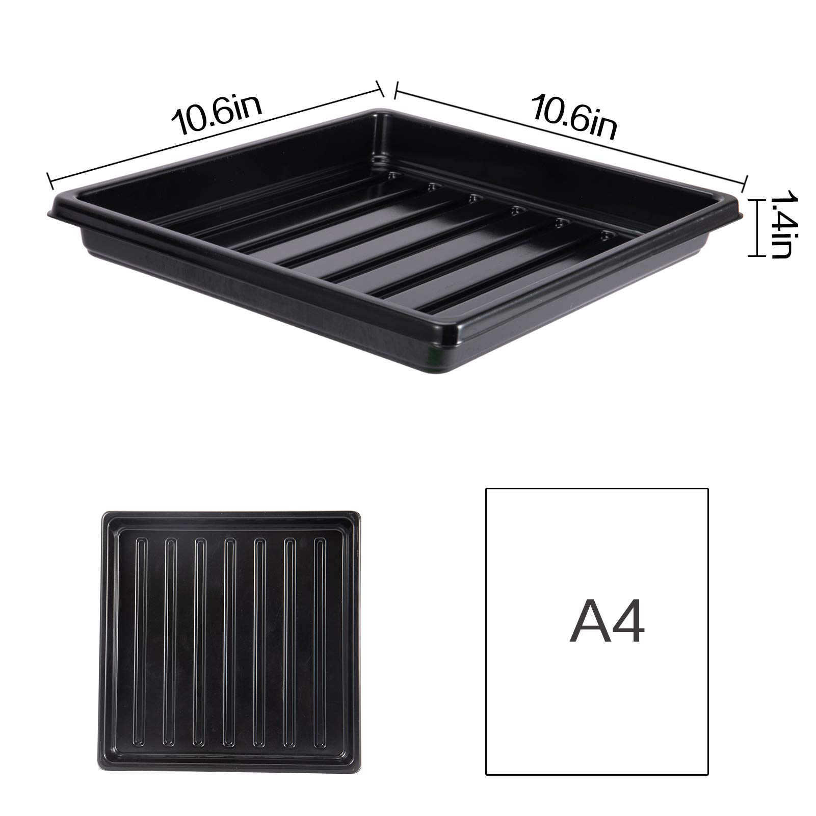 ANPHSIN 10-Pack Seed Starter Trays for Microgreens, Wheatgrass & Plant Propagation - 10.6
