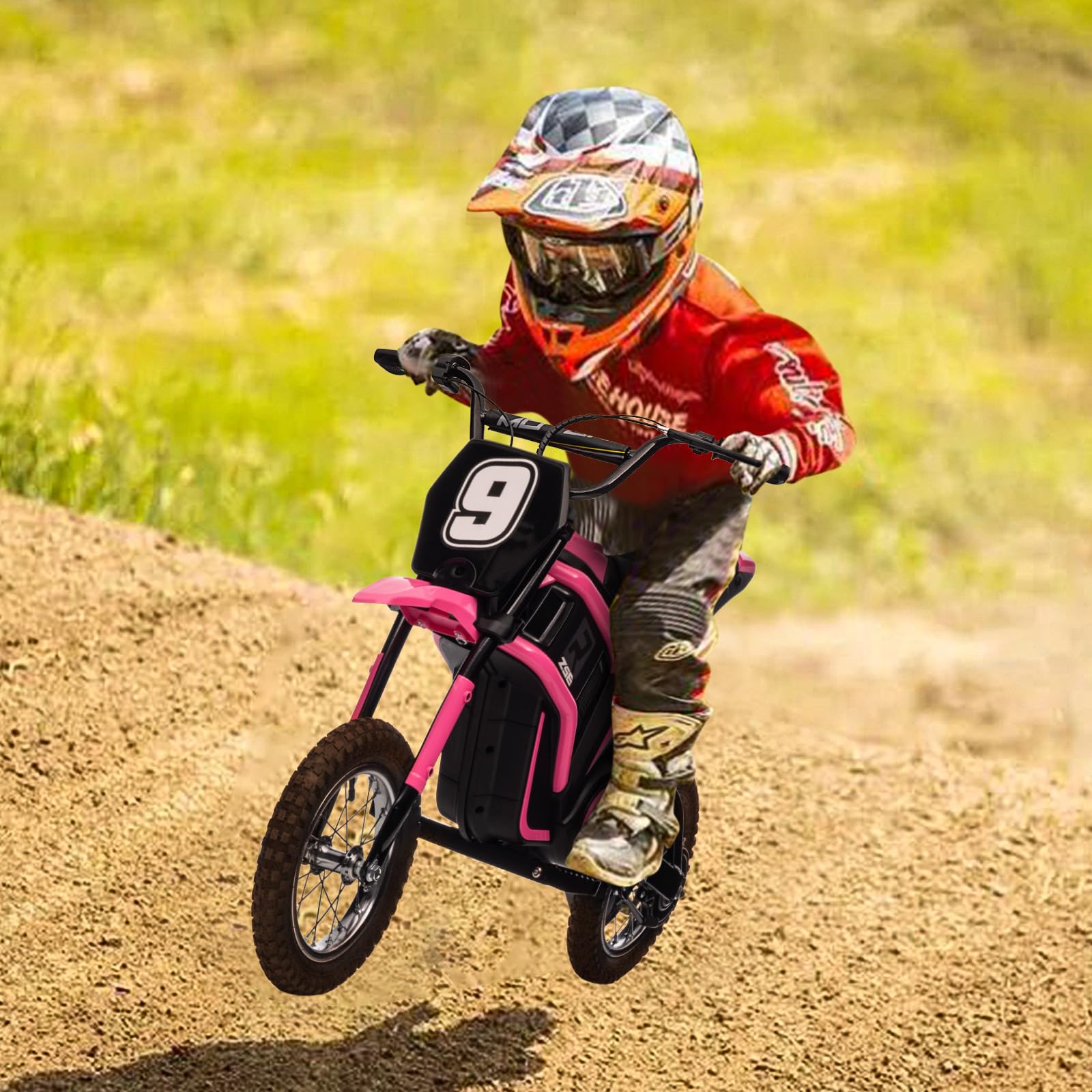 GARVEE 24V 10A 350W Kids Electric Dirt Bike - 3 Speed, 14.29MPH, for Ages 5-17, Pink | Off-Road Adventure, Backyard Riding, Birthday Gift for Boys & Girls