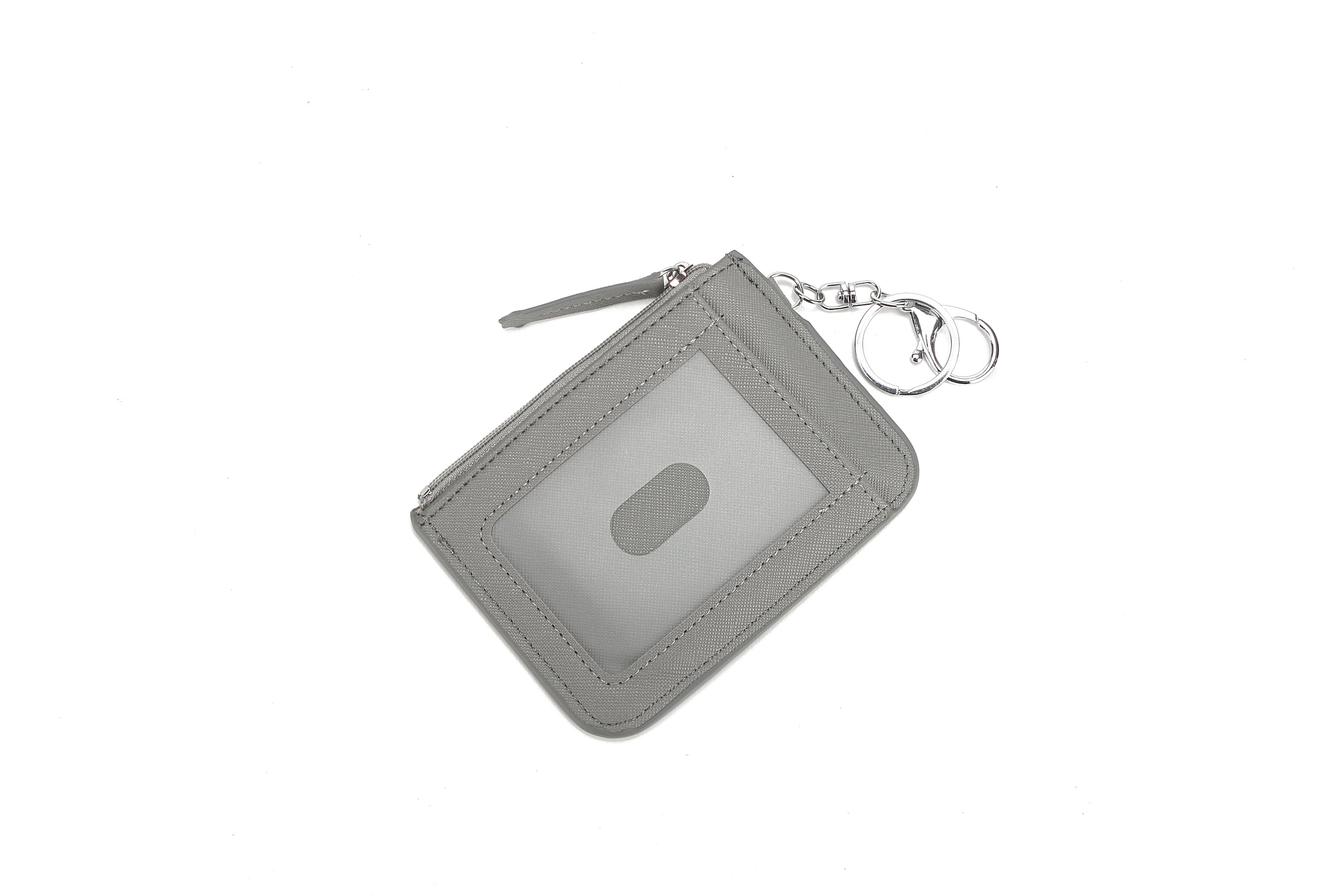 Monstera Leaf Pattern Grey Card Holder - Slim RFID Blocking Wallet for Credit Cards & ID - Perfect for Travel, Work, and Everyday Use
