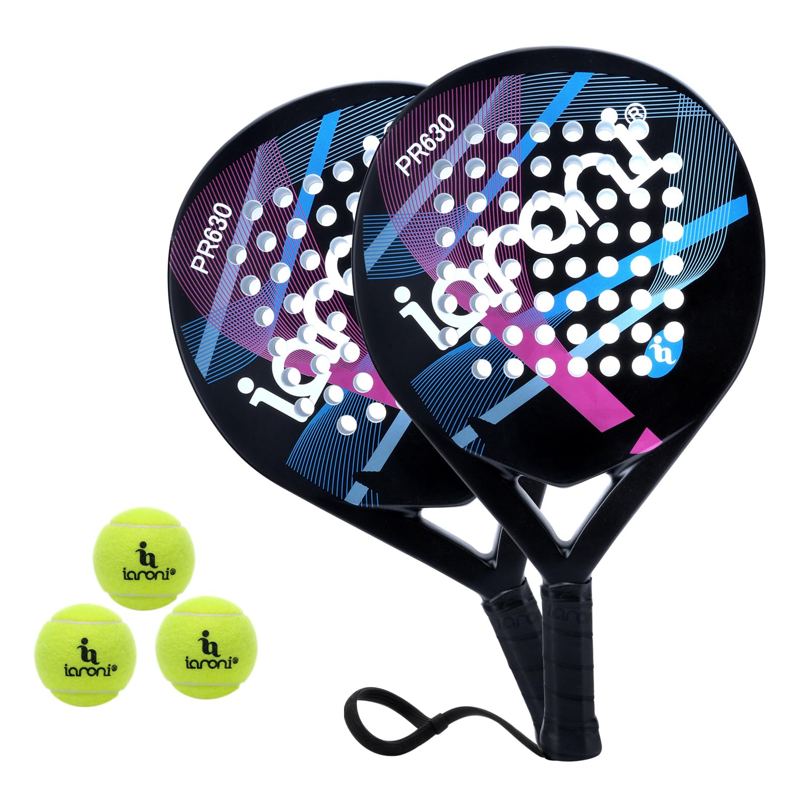 Premium Carbon Fiber Padel Racket with EVA Memory Flex Foam Core - Lightweight Tennis Racquet for Professional & Recreational Players - Perfect for Court Matches & Training Sessions