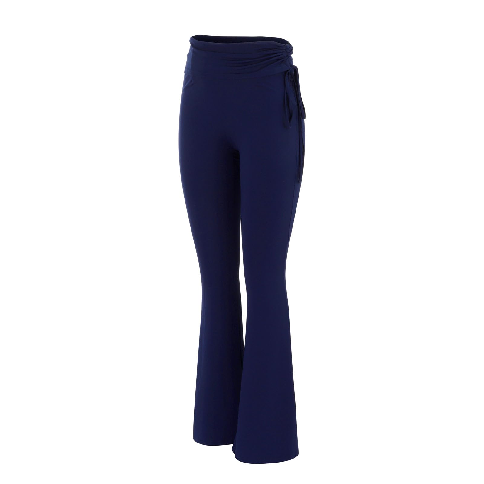 Women's Flare Leggings - Fold Over Yoga Pants, Y2K Low Rise Wide Leg Sweatpants, Buttery Soft Bell Bottom Pants for Yoga, Workouts & Casual Wear