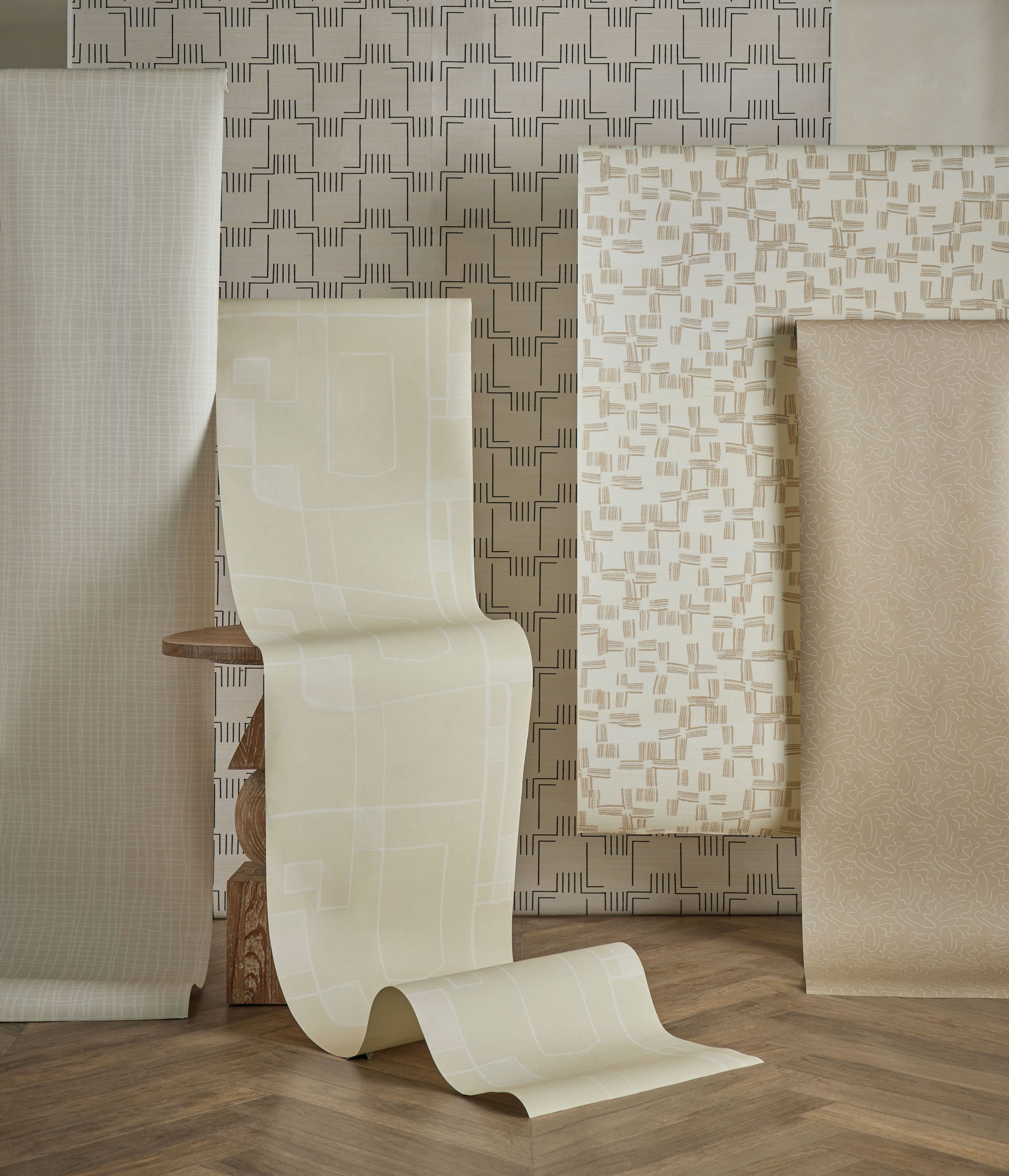 Élan Byrd Crossmarks Grasscloth Wallpaper - Natural Textured Peel & Stick Wallpaper for Living Room, Bedroom, and Home Office Decor