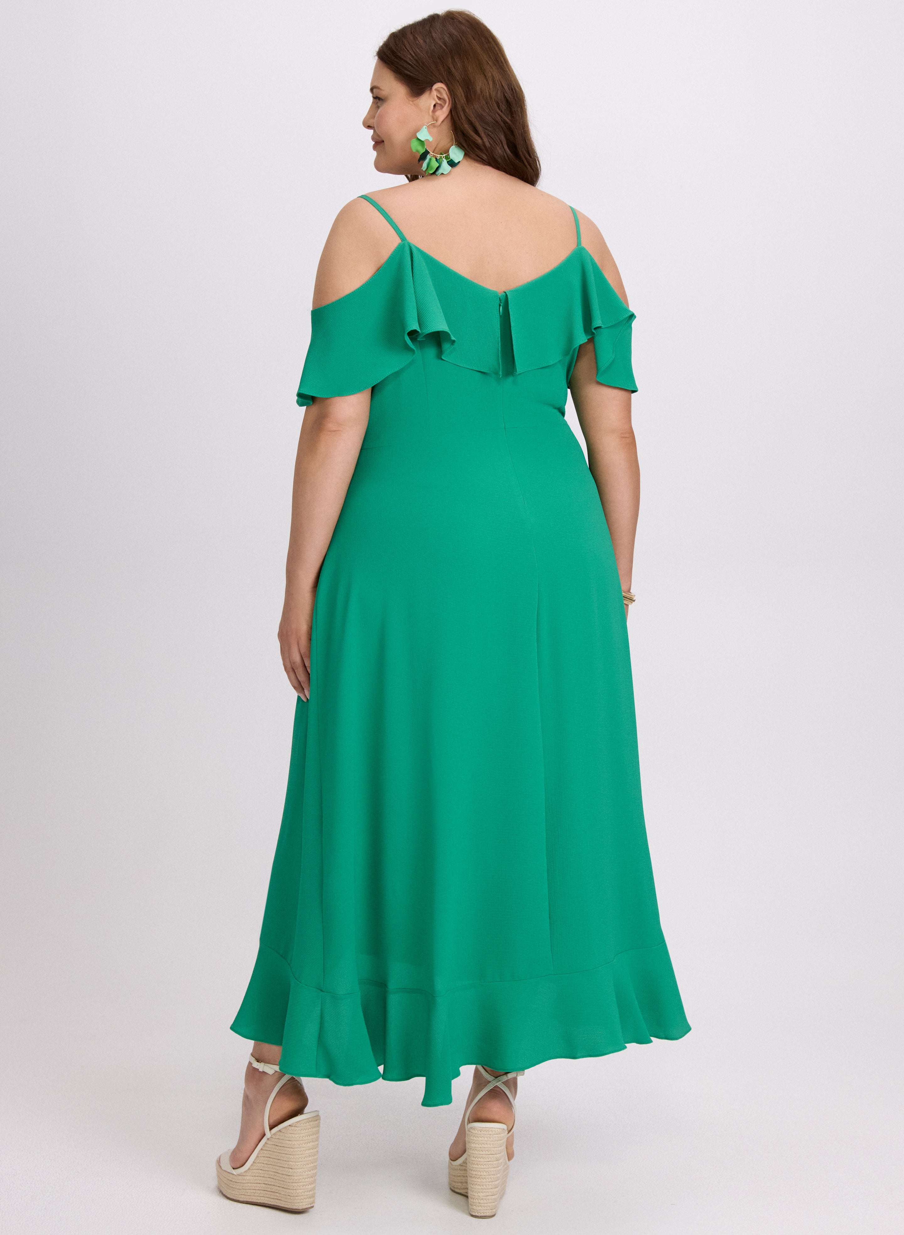 Elegant Cold Shoulder Midi Dress for Women - Flowy Summer Party Dress for Weddings, Date Nights & Beach Vacations