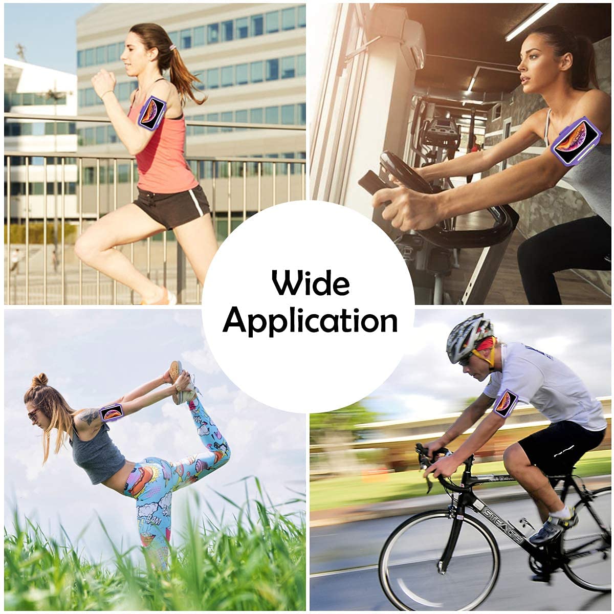 Running Armband for iPhone 15/14/13/12/11 Pro Max & Galaxy S20/S10 - Sweatproof Phone Holder with Zipper Pocket for AirPods & Card/Key Storage - Perfect for Jogging, Gym Workouts & Outdoor Activities