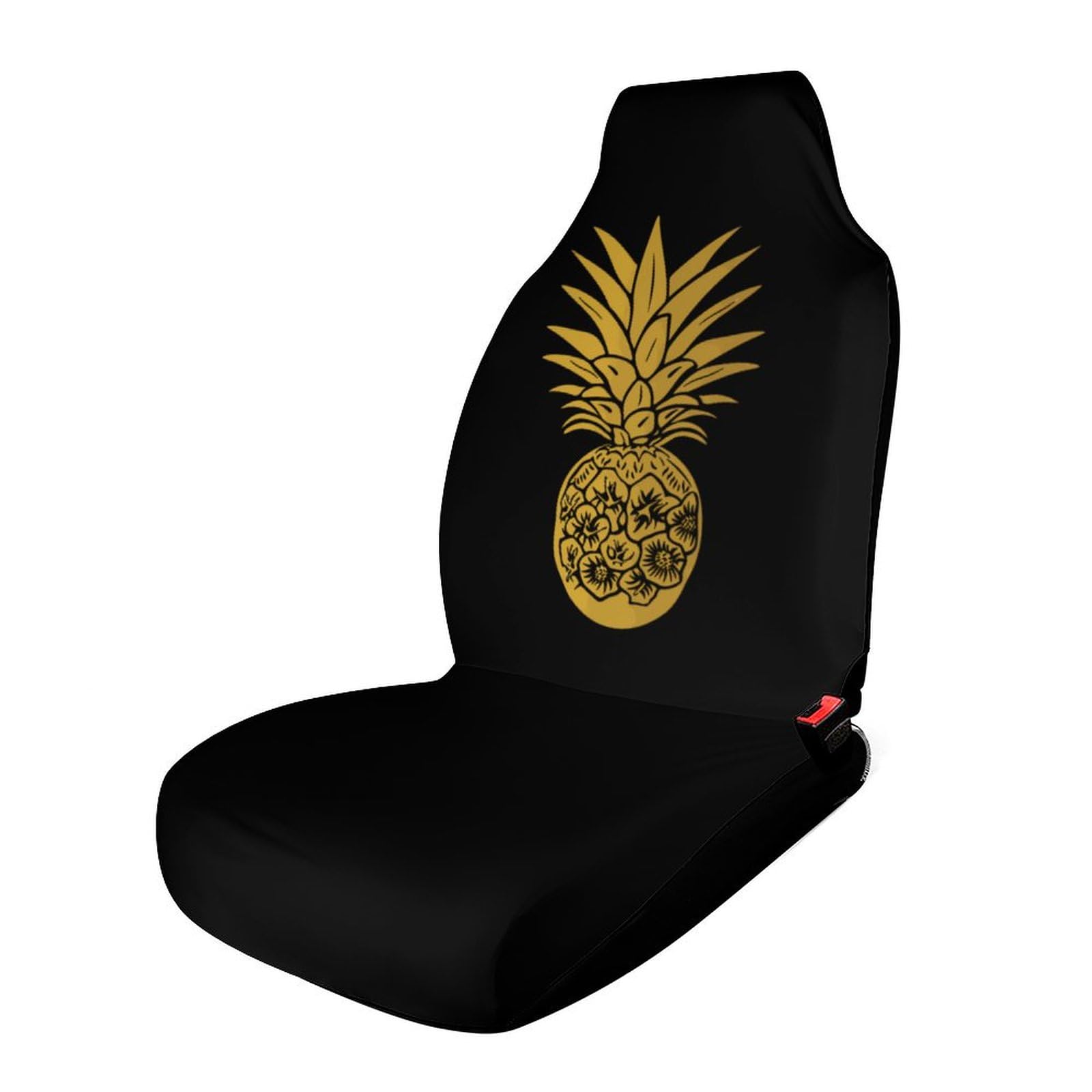 Universal Pineapple Print Car Seat Covers - 1PC Front Seat Protector for Cars & Trucks | Waterproof Auto Interior Accessories | Perfect for Beach Trips, Summer Drives & Tropical-Themed Vehicles