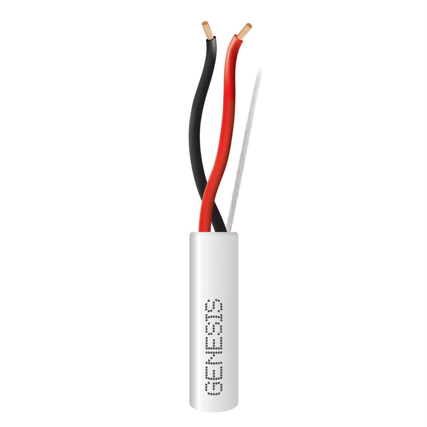 Genesis 16 AWG 2-Conductor Stranded Audacious Riser Cable - White (500 ft Pull Box) - Perfect for Commercial Building Wiring & Audio/Video Installations