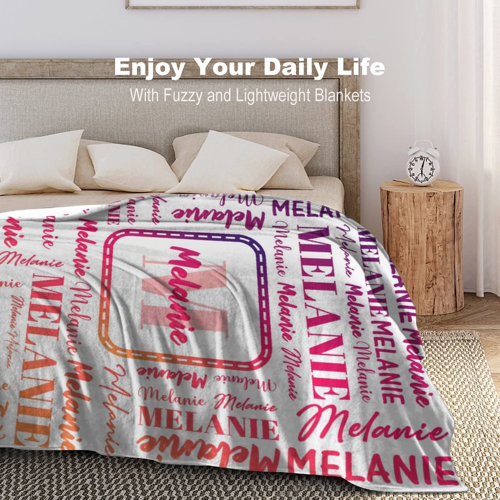 Personalized Baby Blankets for Boys & Girls - Custom Name Throw Blankets for Kids & Adults - 30