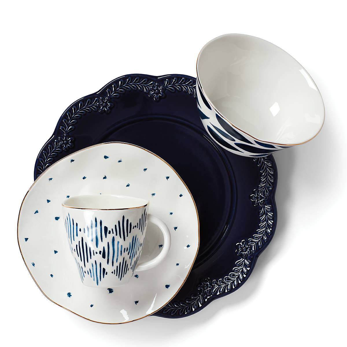 Blue Bay Dessert Mugs Set of 4 - Ceramic Coffee Cups with Handles for Ice Cream, Pudding & Parfait - Perfect for Parties, Dessert Bars & Home Dining