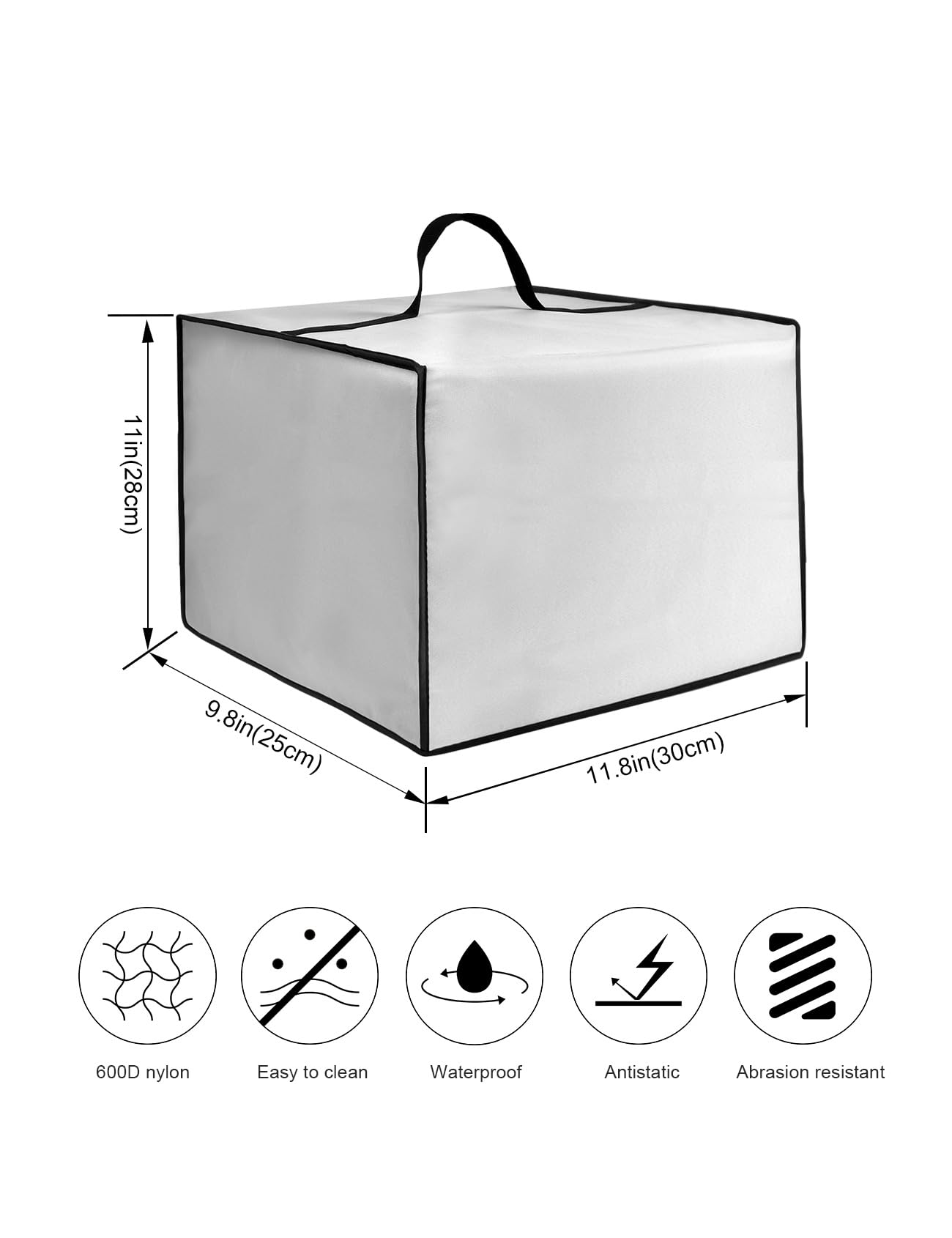 Premium 2QT Creami Maker Dust Cover - Waterproof & Anti-Static Nylon Protective Case for Cuisinart ICE30BCP & 1ICE-70P1 Ice Cream Makers - Perfect for Soft Serve, Frozen Yogurt & Gelato Machines (Silver, 2QT) - Keep Your Appliance Clean in Kitchen & Party Settings