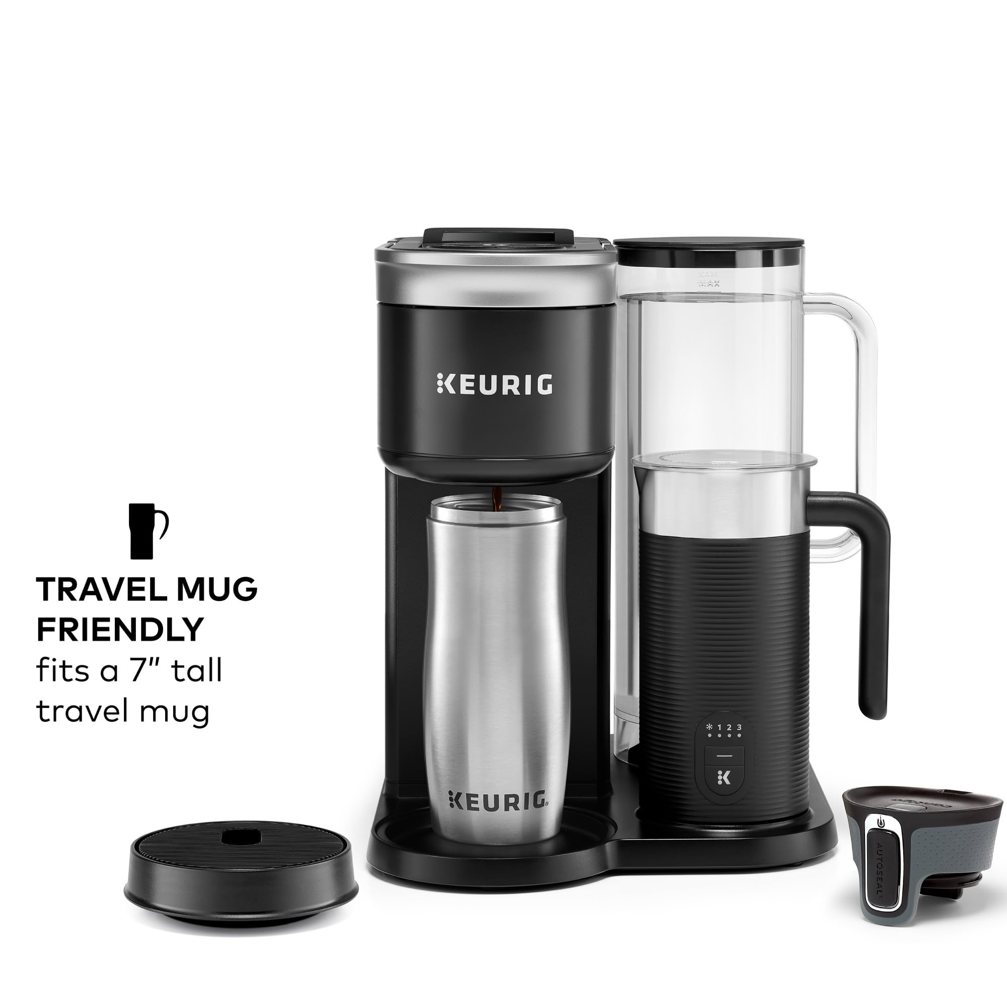 Keurig K-Cafe SMART Single Serve K-Cup Pod Coffee Maker - Latte & Cappuccino Maker, Black | Perfect for Home, Office & Small Spaces | Brews Coffee, Lattes & Iced Drinks