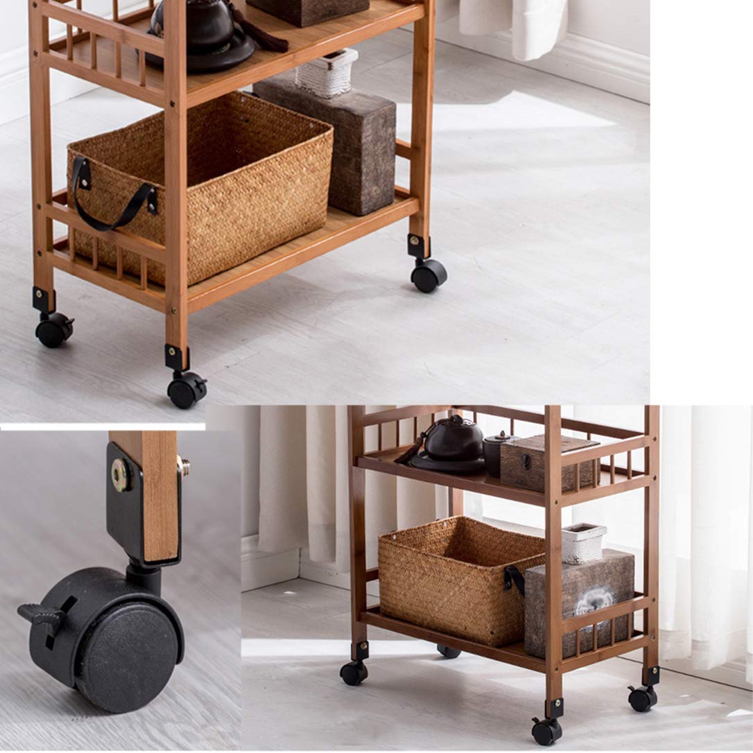 ZYFA 3-Tier Rolling Kitchen Cart with Wheels - Stainless Steel Utility Cart for Kitchen, Living Room & Bar - Mobile Storage Organizer & Serving Cabinet | Perfect for Small Spaces, Party Serving & Home Organization
