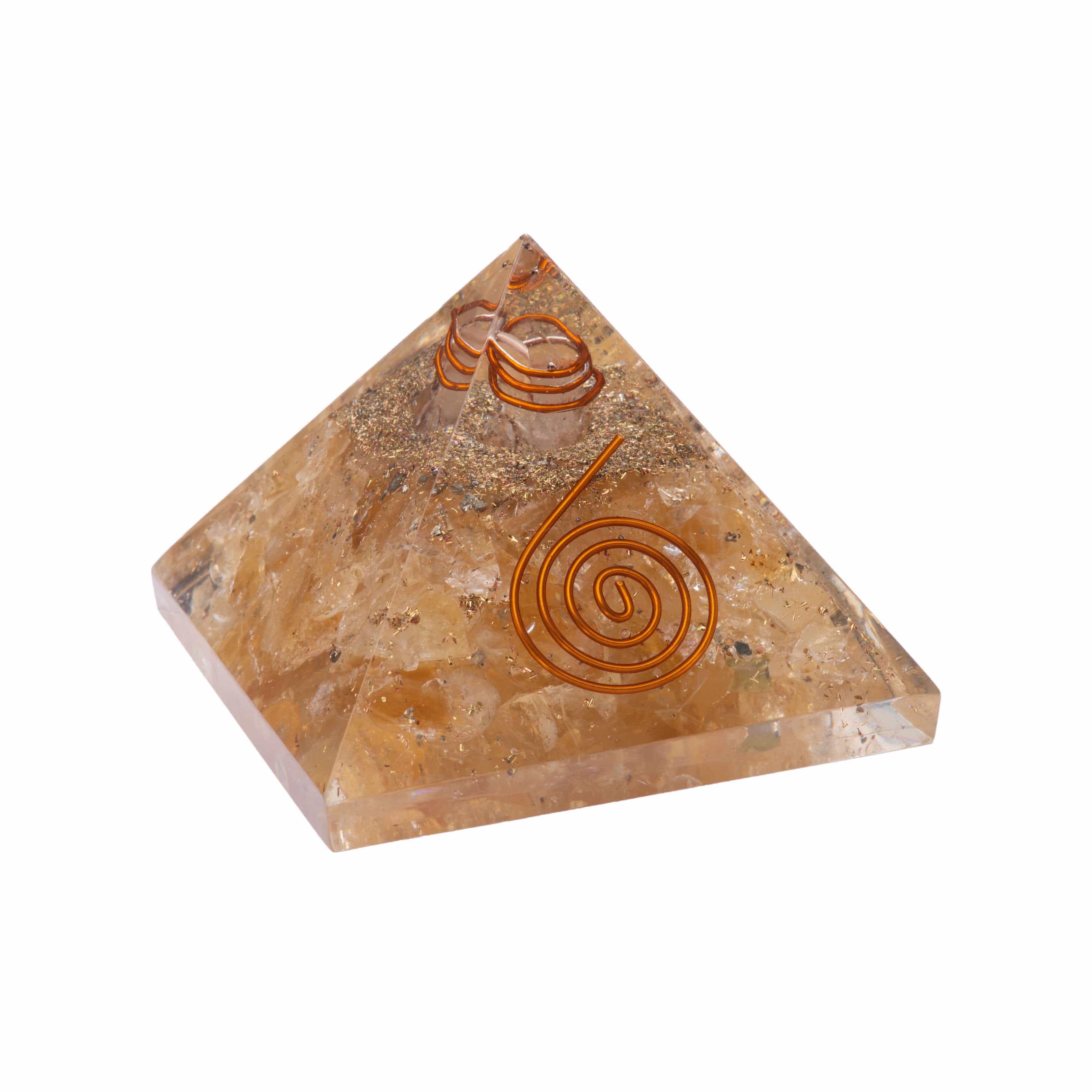 Natural Citrine Orgonite Pyramid - Energy Healing Stone for Meditation, Stress Relief & Positive Vibes | Perfect for Home, Office & Spiritual Spaces