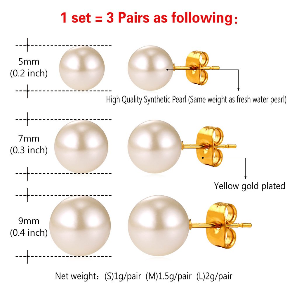 U7 Cat Stud Earrings - Sterling Silver/Black/Gold Plated, Birthstone Kitten Earrings with Faux Pearls, Cute Dainty Jewelry Gift for Women & Teen Girls - Perfect for Birthdays, Valentine's Day & Everyday Wear