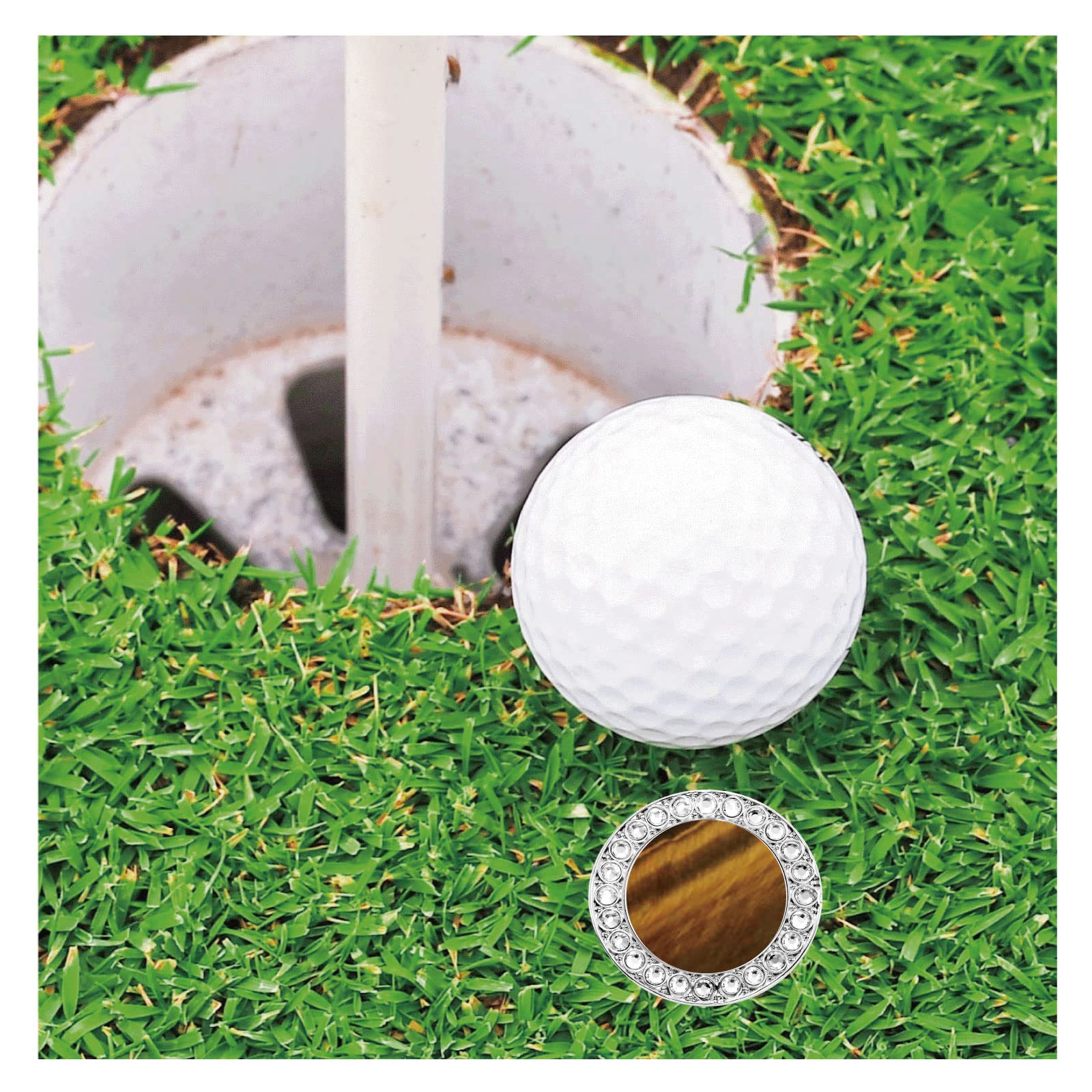 Pearl Crystal Golf Ball Marker Hat Clip - Stylish Golf Accessories & Unique Golf Gifts for Women - Perfect for Golf Tournaments, Practice & Casual Play