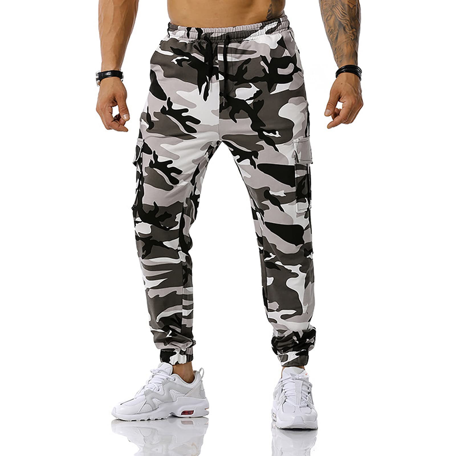 **Men's Athletic Joggers Sweatpants - Elastic Waist Gym Workout Pants with Pockets for Running, Training & Casual Wear**