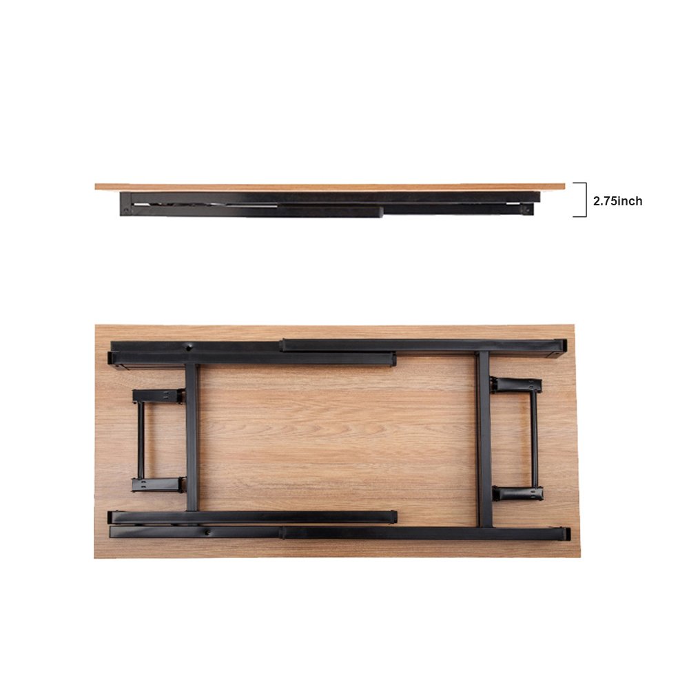 SOGES Furniture 47-inch Folding Computer Desk - BIFMA Certified Office Workstation with No Assembly Required, Black (BHUS-AC5CB-120) - Perfect for Home Office, Gaming Setup & Small Space Workstations