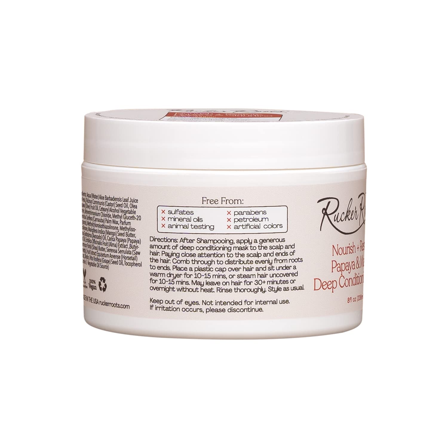 Rucker Roots Nourish & Restore Hair Mask with Papaya & Mango - Deep Conditioning Treatment for Natural Hair - Perfect for Wash Day & Mother's Day Gift Set