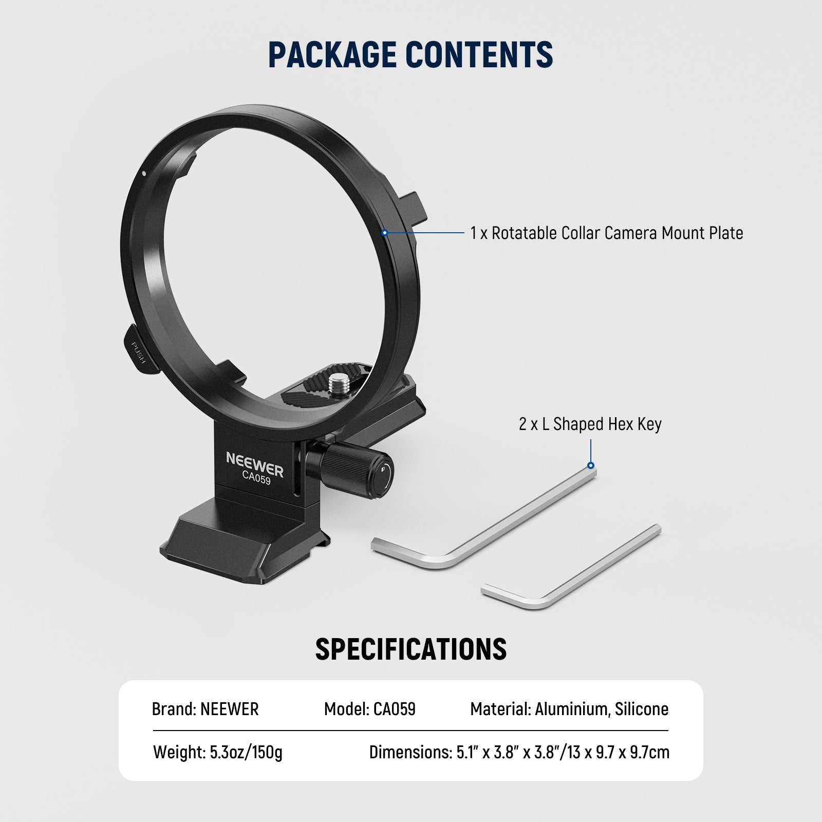 NEEWER CA059 Rotatable Camera Lens Collar for Fujifilm GFX100 II GFX100S GFX50S II - Professional Support for Landscape & Portrait Photography